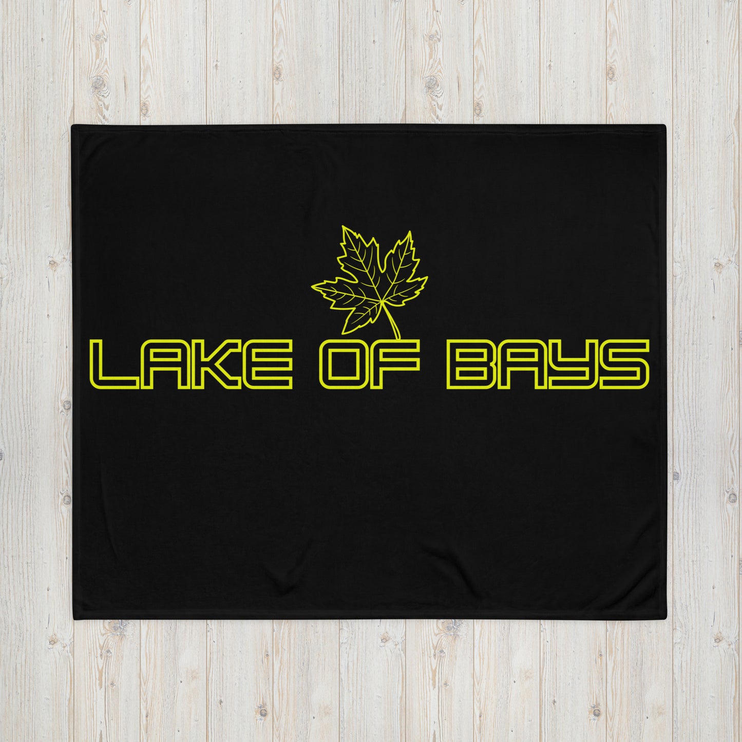 Lake of Bays Ontario Leaf - Campfire Blanket - Throw Blanket