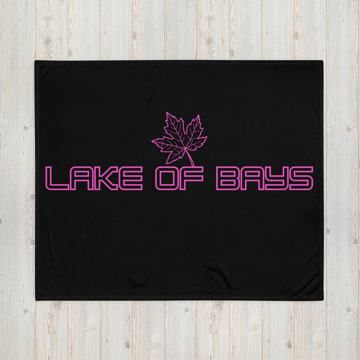 Lake of Bays Ontario Leaf - Campfire Blanket - Throw Blanket