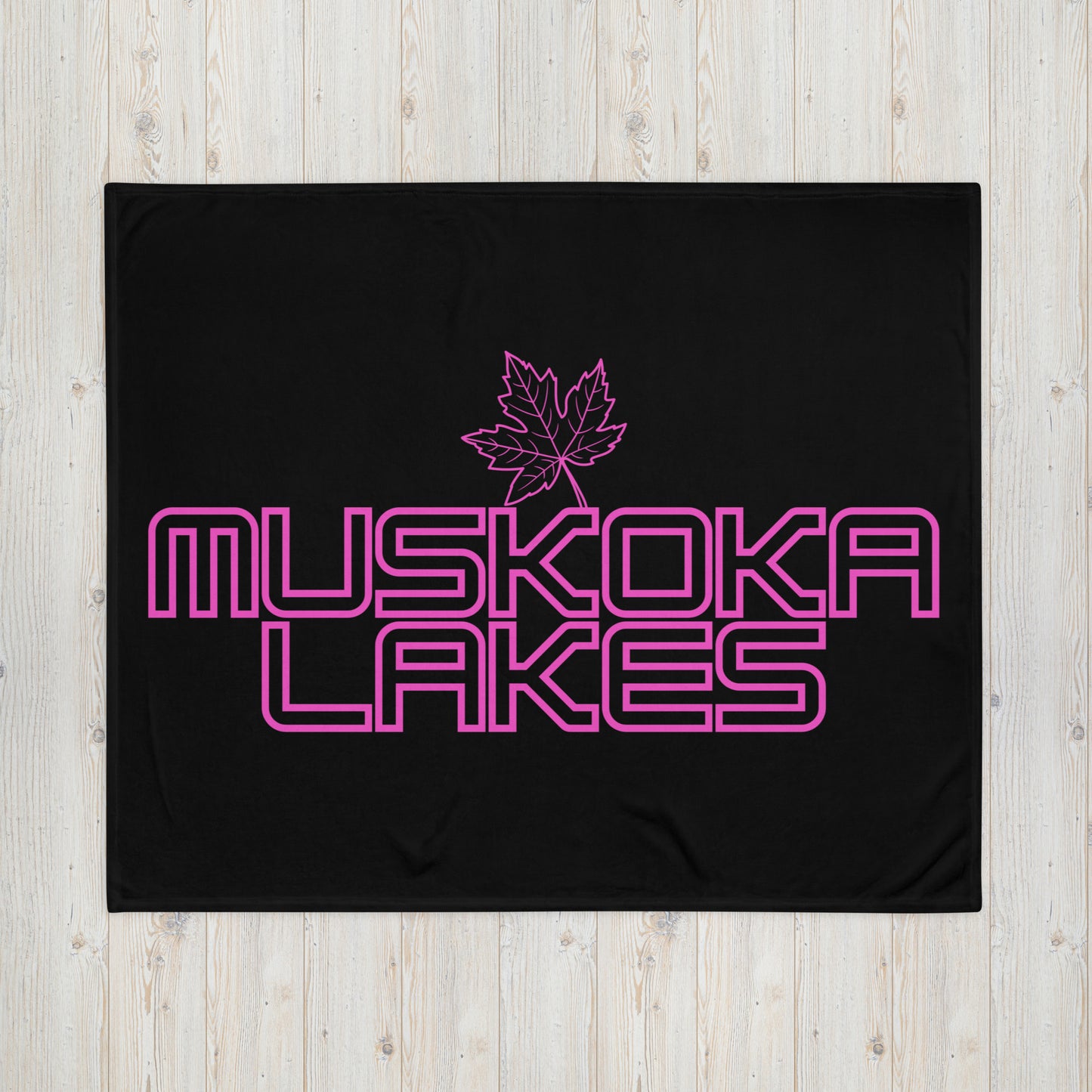 Muskoka Lakes Ontario Leaf - Campfire Blanket - Throw Blanket