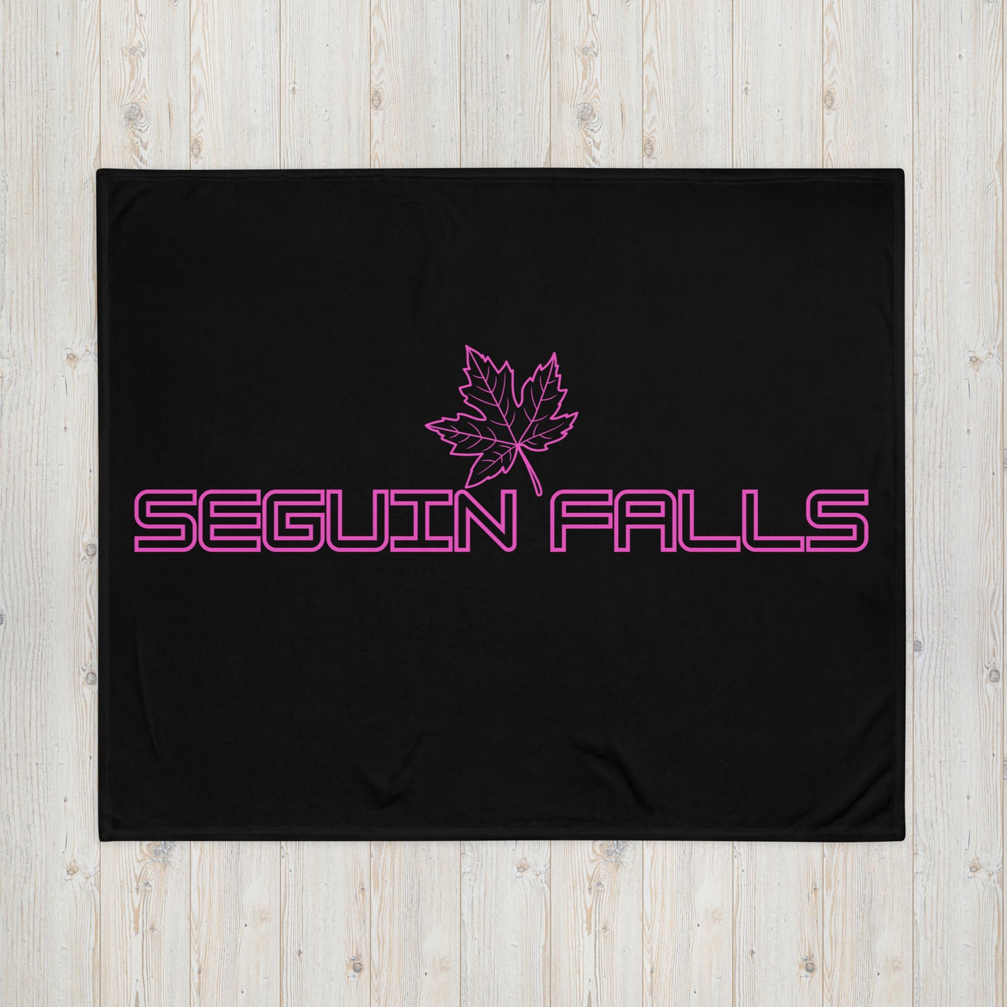 Seguin Falls Ontario Leaf - Campfire Blanket - Throw Blanket