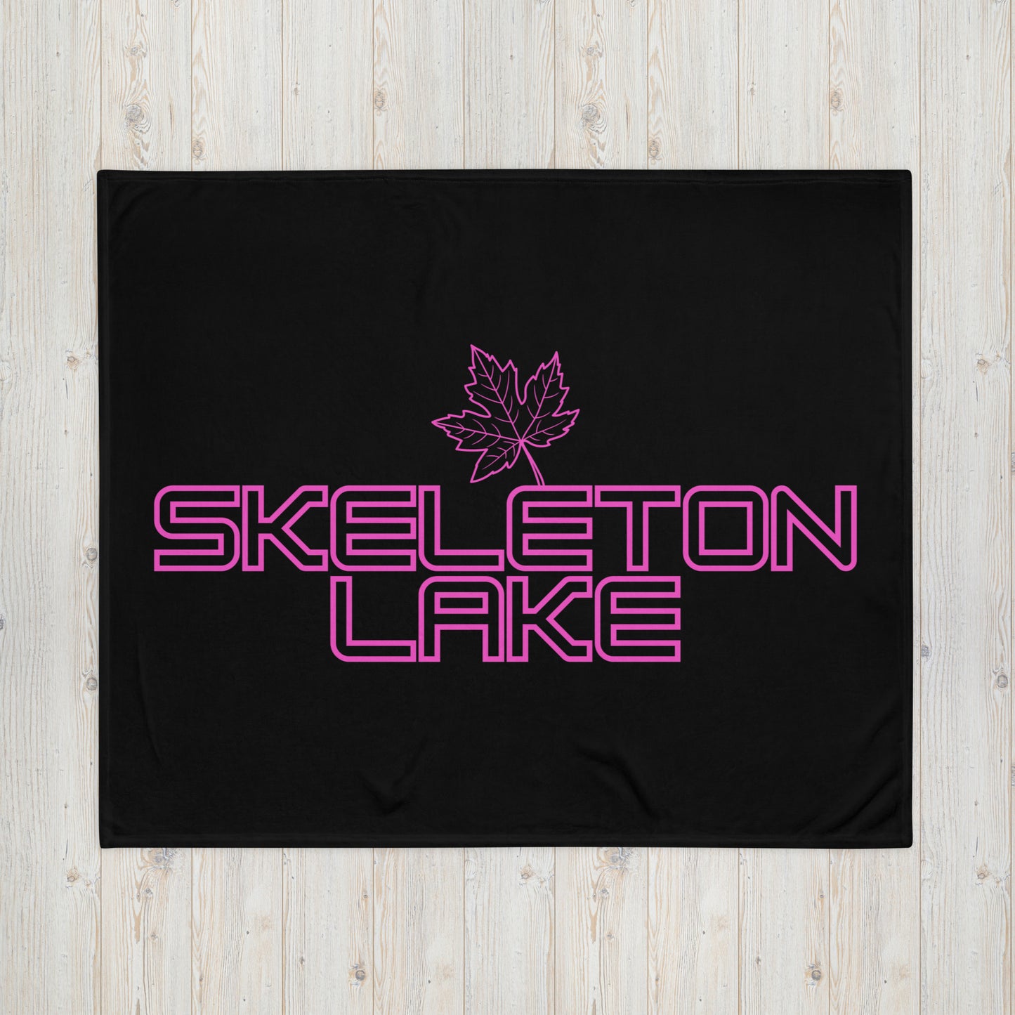 Skeleton Lake Ontario Maple Leaf - Campfire Blanket - Throw Blanket