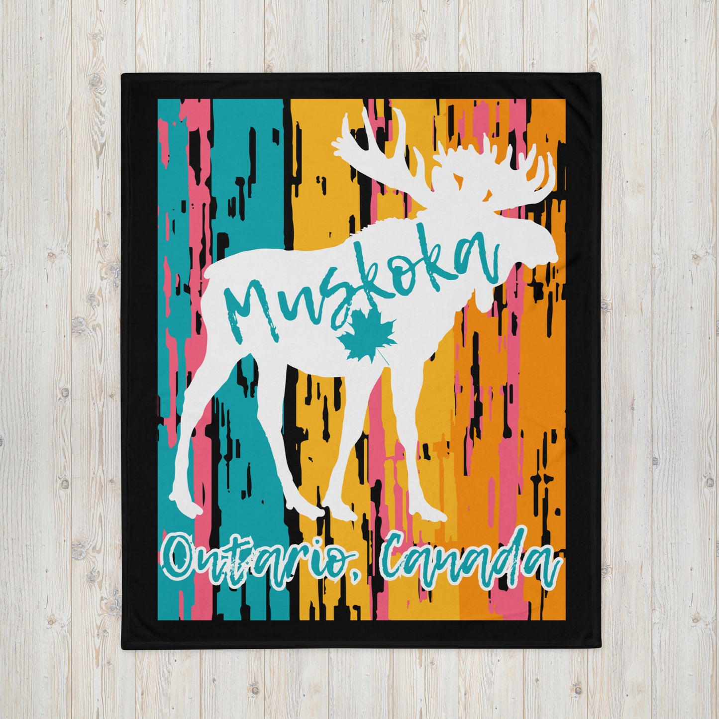 Muskoka Ontario Moose - Campfire Blanket - Throw Blanket