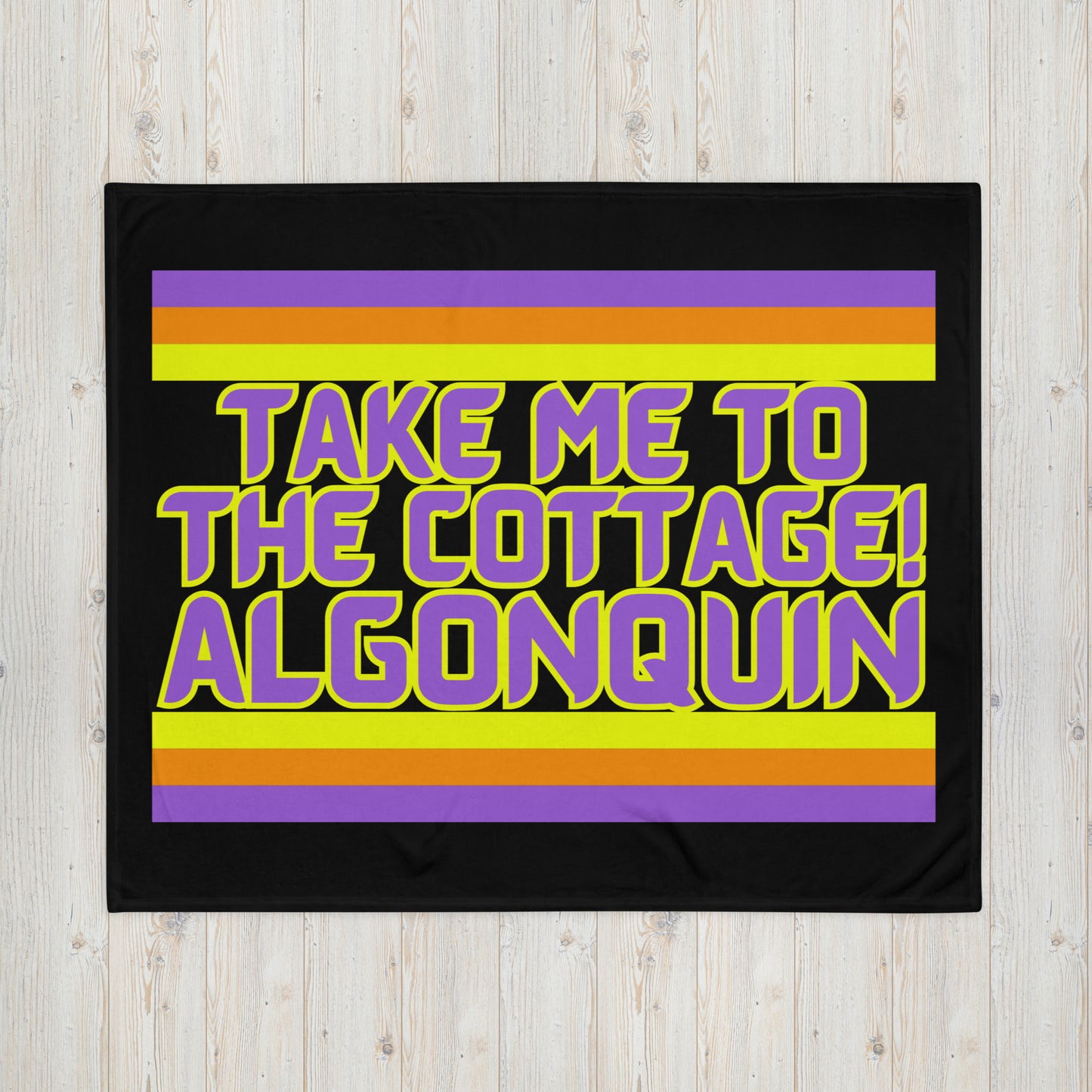 Algonquin - Take Me To The Cottage! - Stripes - Campfire Blanket - Throw Blanket