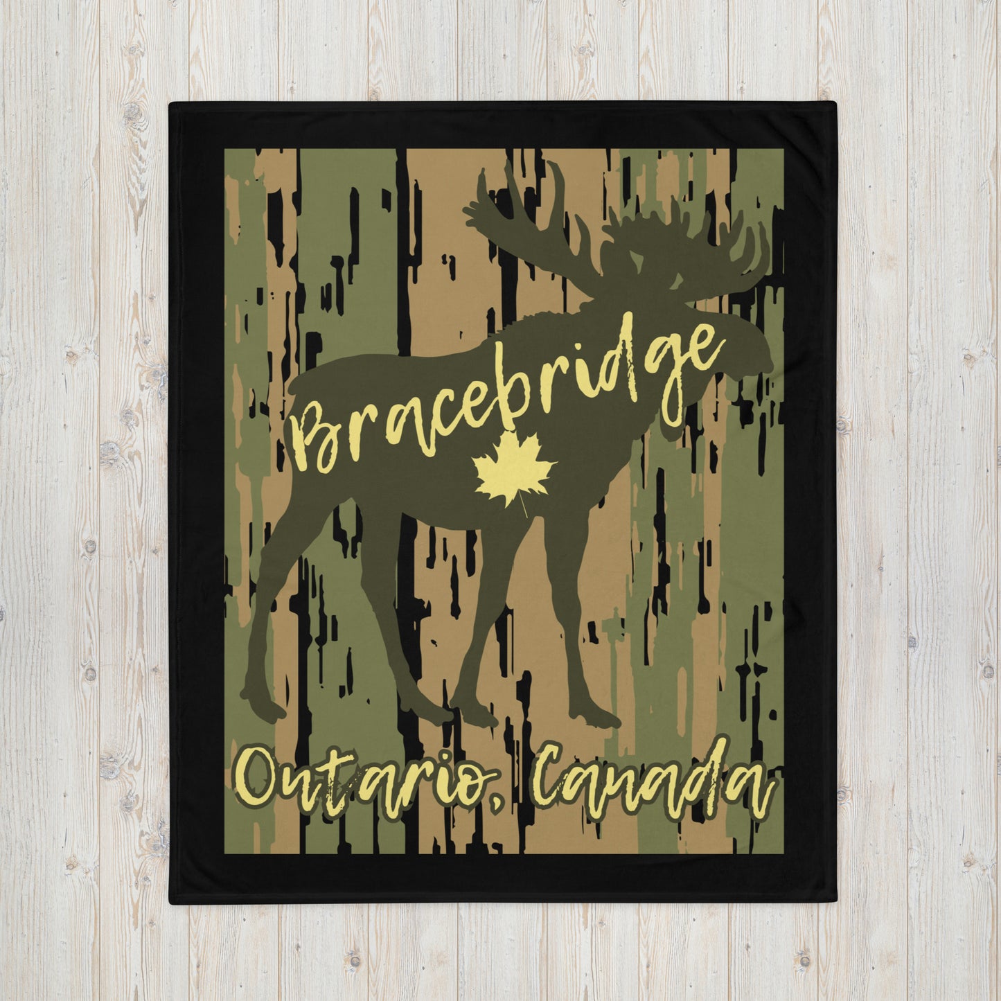 Bracebridge Ontario Moose - Campfire Blanket - Throw Blanket