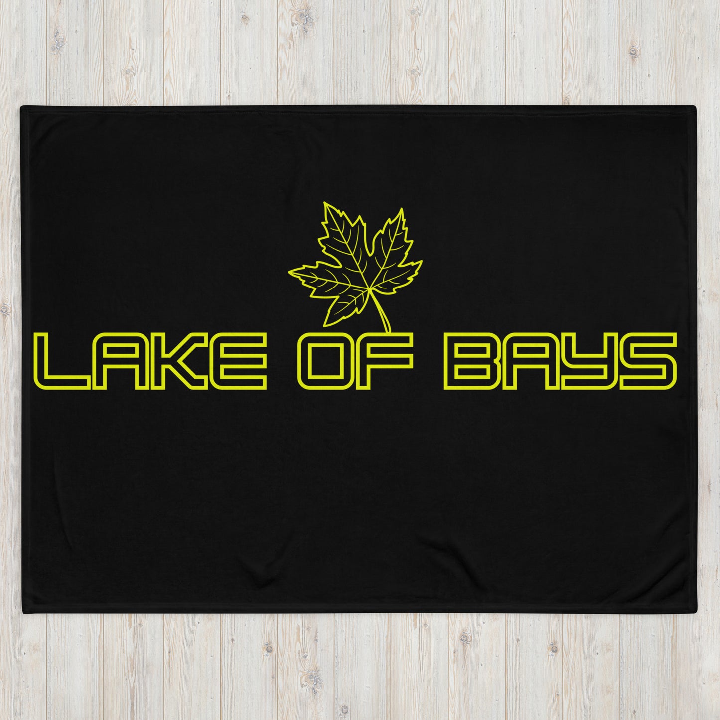 Lake of Bays Ontario Leaf - Campfire Blanket - Throw Blanket