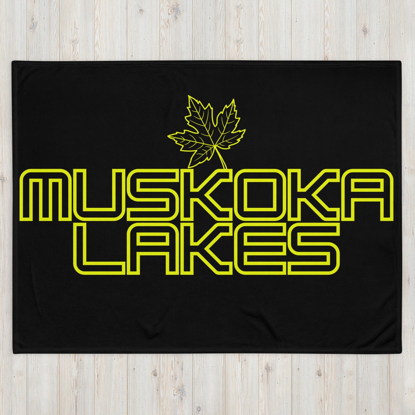 Muskoka Lakes Ontario Leaf - Campfire Blanket - Throw Blanket