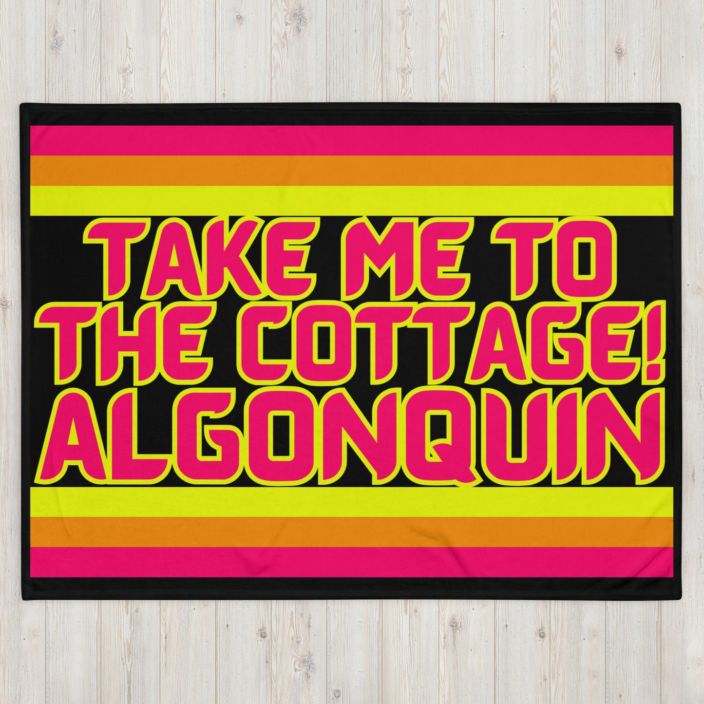 Algonquin - Take Me To The Cottage! - Stripes - Campfire Blanket - Throw Blanket