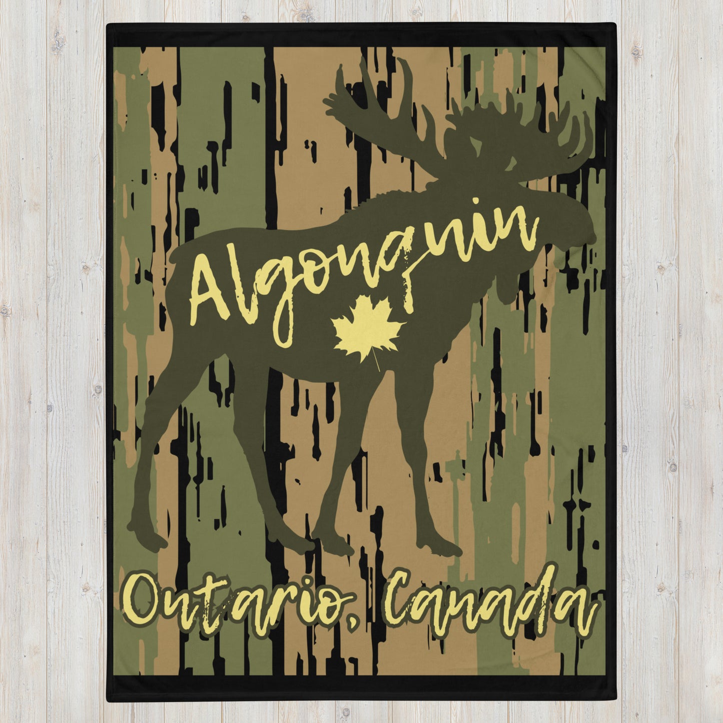 Algonquin Ontario Canada Moose - Campfire Blanket - Throw Blanket