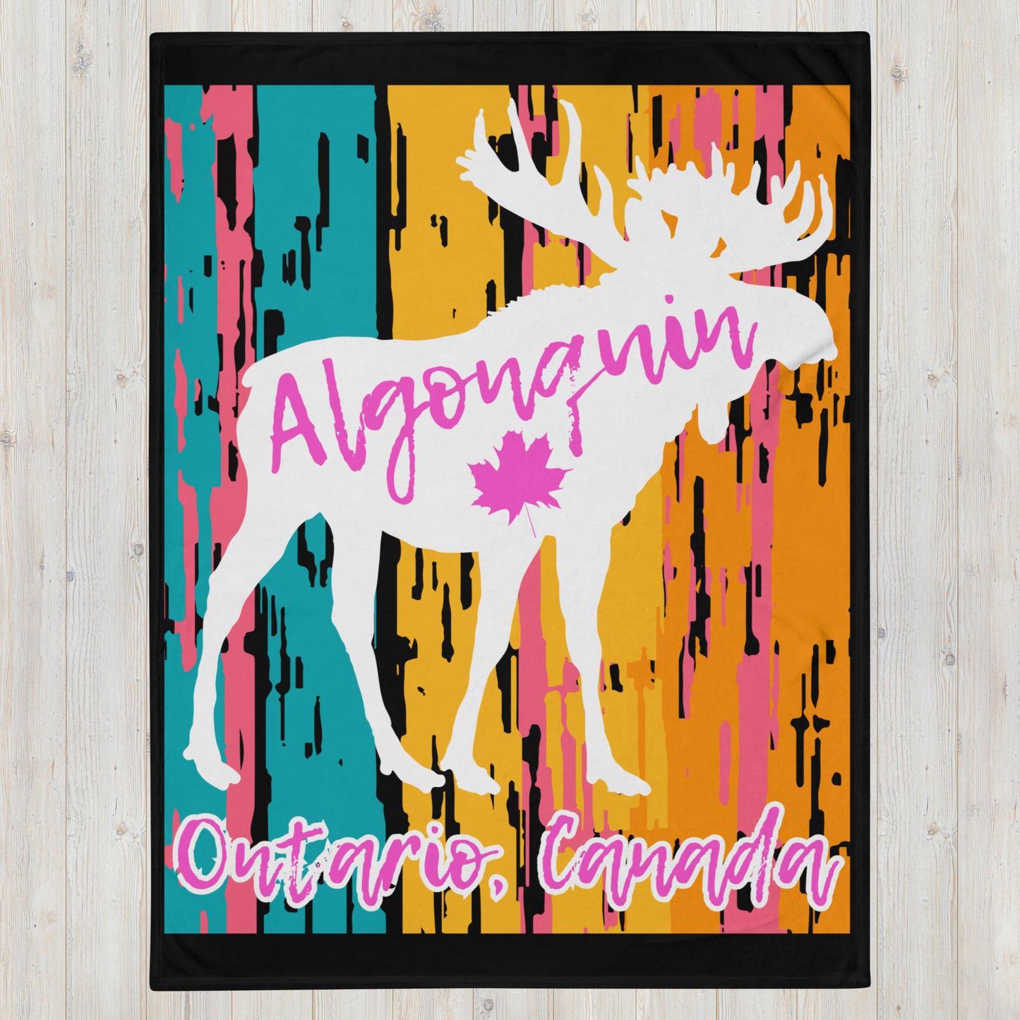 Algonquin Ontario Moose - Campfire Blanket - Throw Blanket