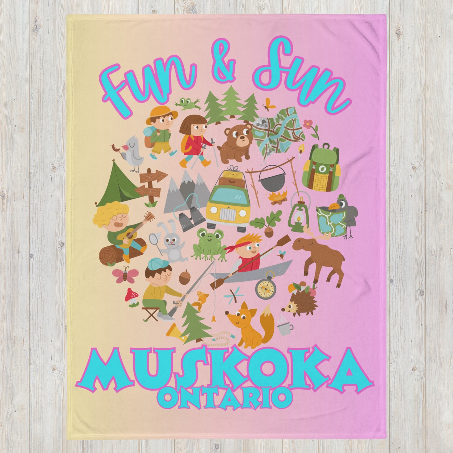 Muskoka Ontario - Fun & Sun - Campfire Blanket - Throw Blanket