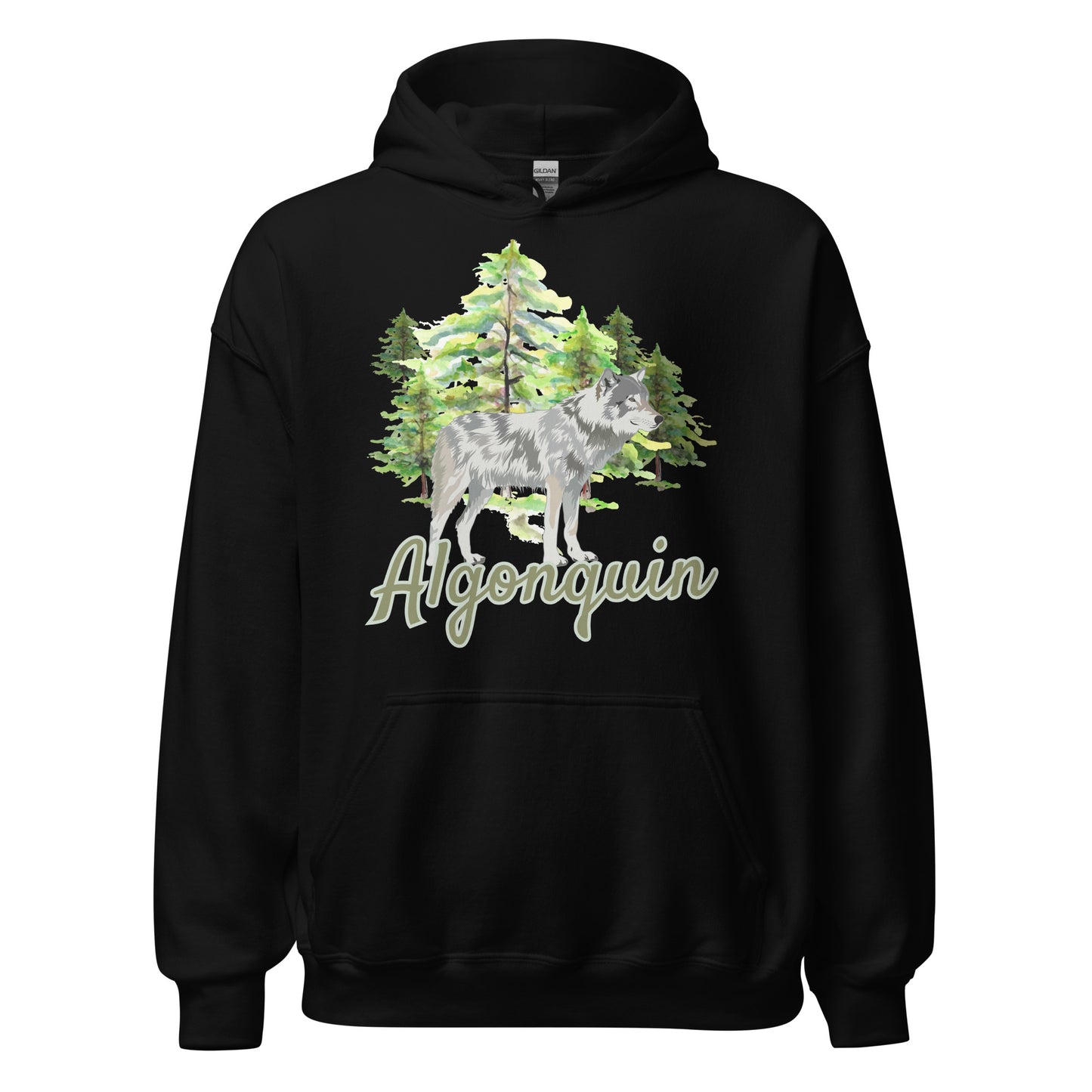 Algonquin Painted Wolf Scene - Unisex Hoodie