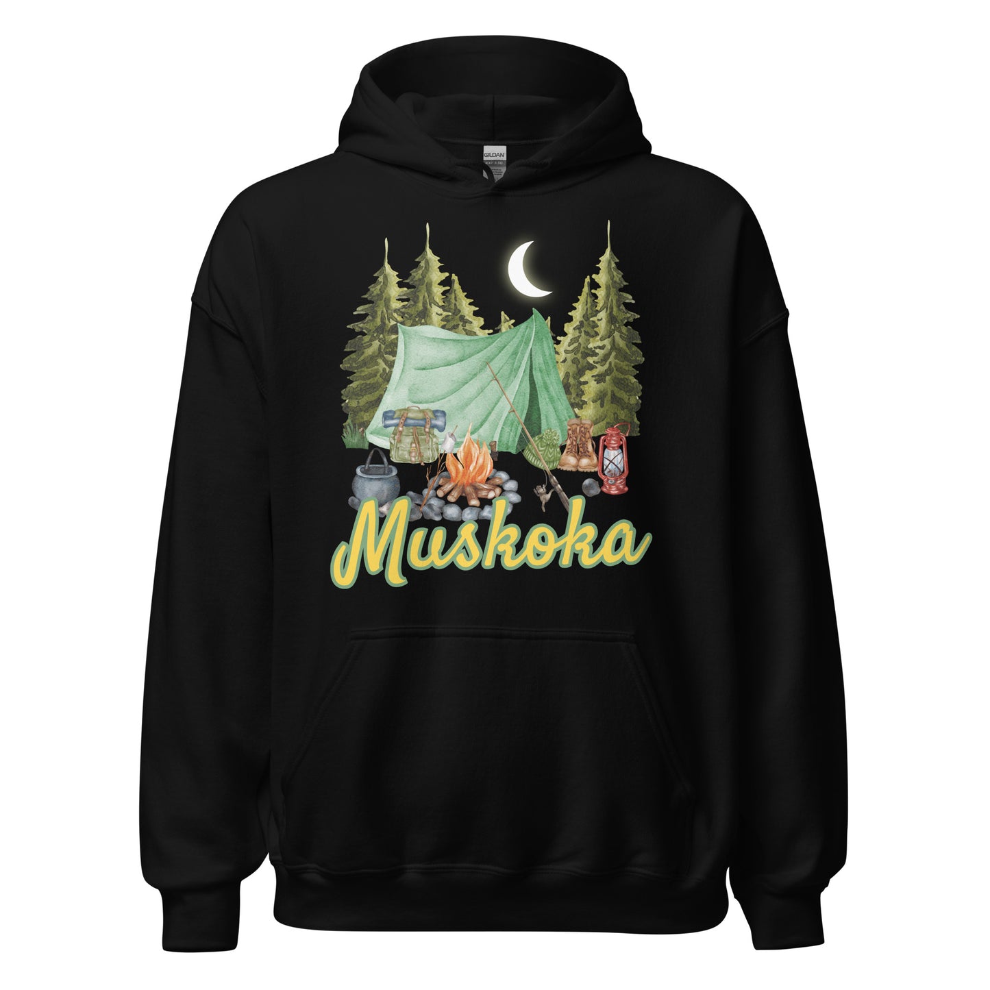 Muskoka Painted Camping Scene - Unisex Hoodie