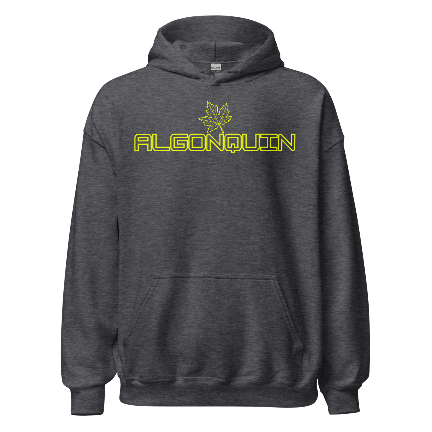 Algonquin Park - Bright Yellow Design with Maple Leaf - Unisex Hoodie