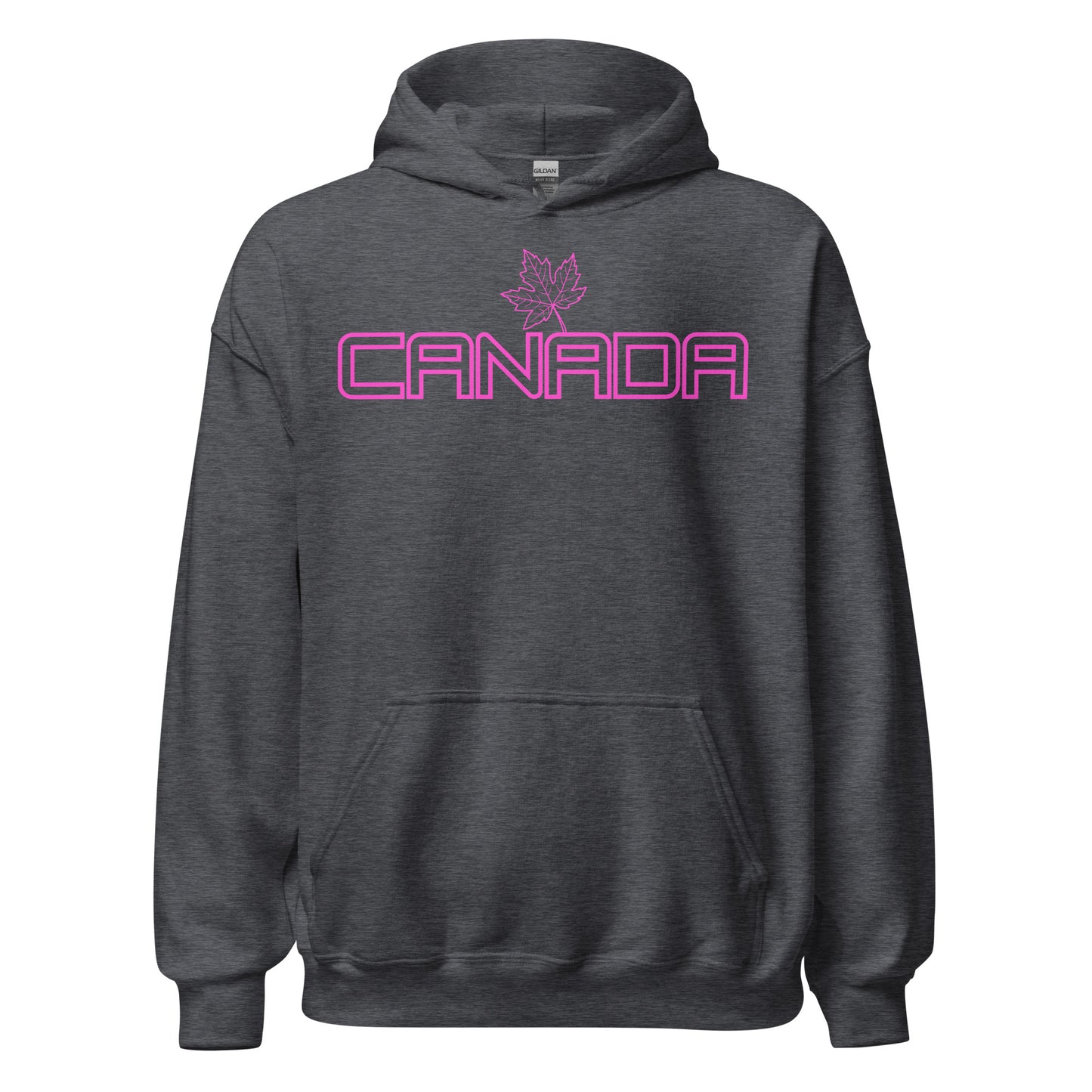 Canada - Bright Pink Design with Maple Leaf - Quality Unisex Hoodie