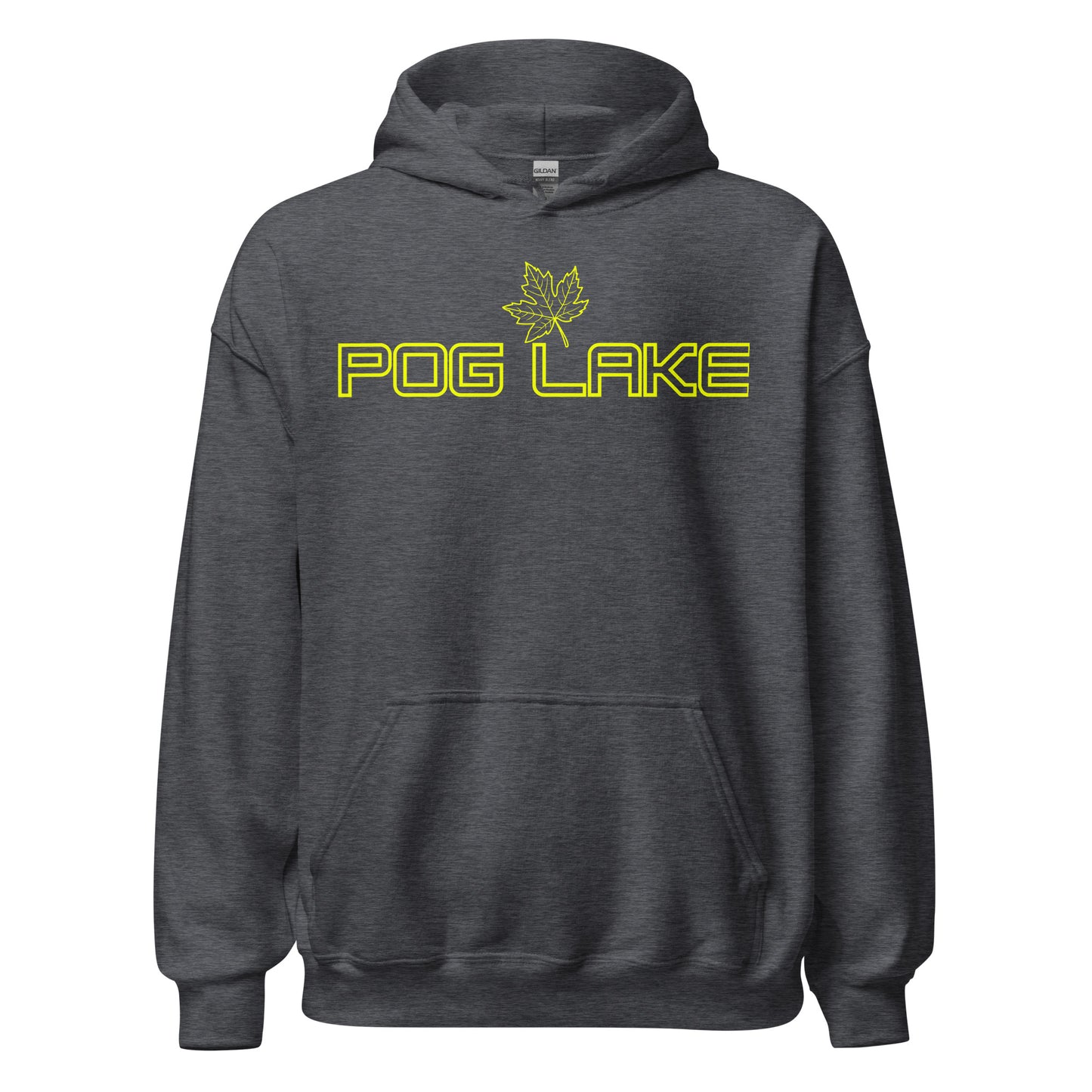 Pog Lake - Algonquin Park - Bright Yellow Design with Maple Leaf - Quality Unisex Hoodie