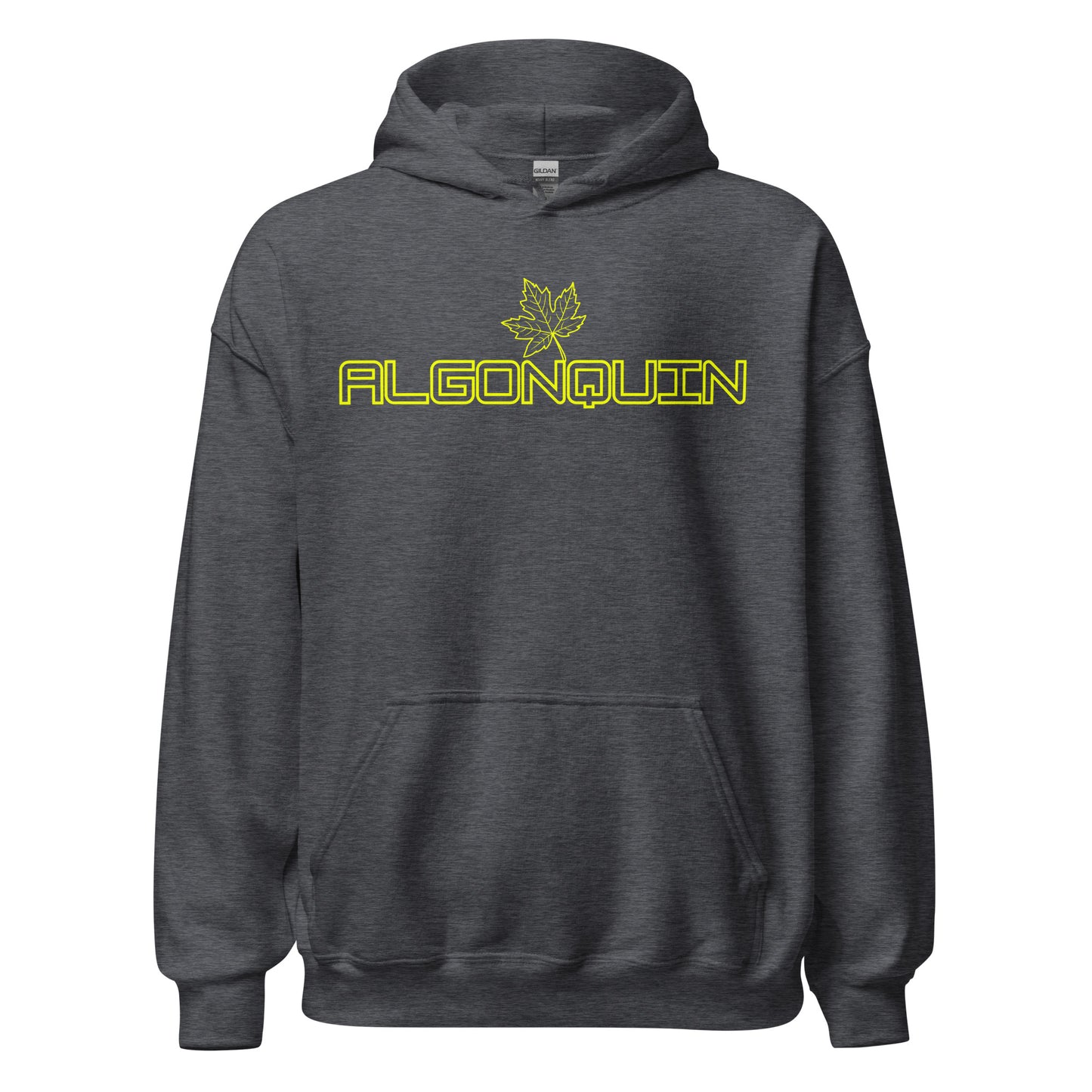 Algonquin Park - Bright Yellow Design with Maple Leaf - Quality Unisex Hoodie