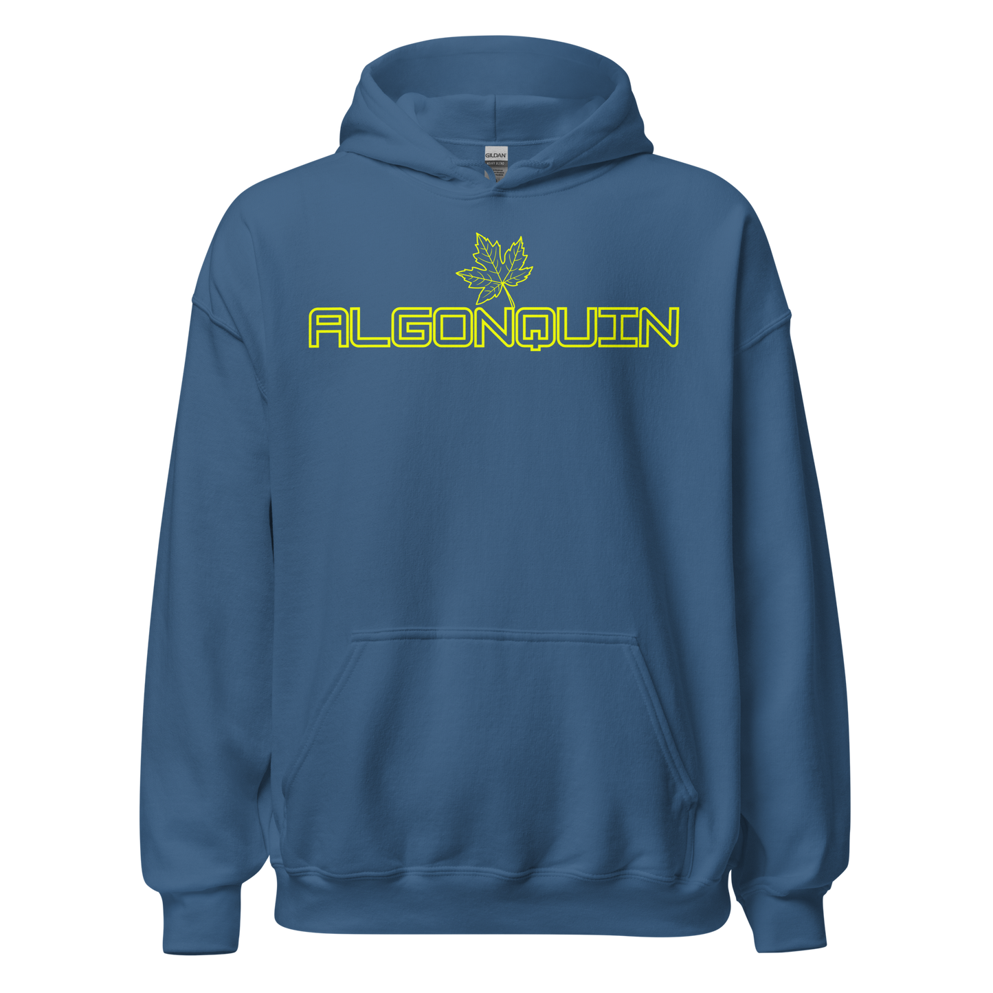 Algonquin Park - Bright Yellow Design with Maple Leaf - Unisex Hoodie