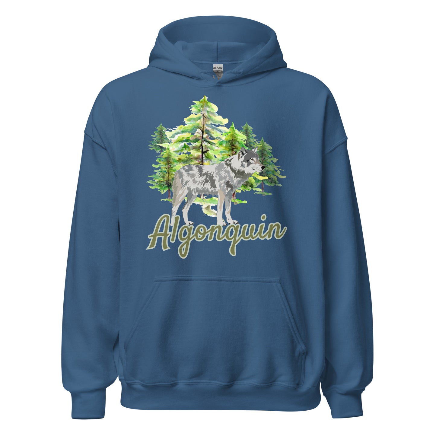 Algonquin Painted Wolf Scene - Unisex Hoodie