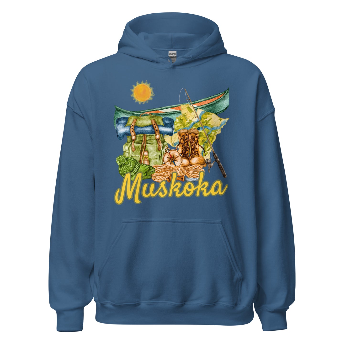 Muskoka Painted Canoe Scene - Unisex Hoodie