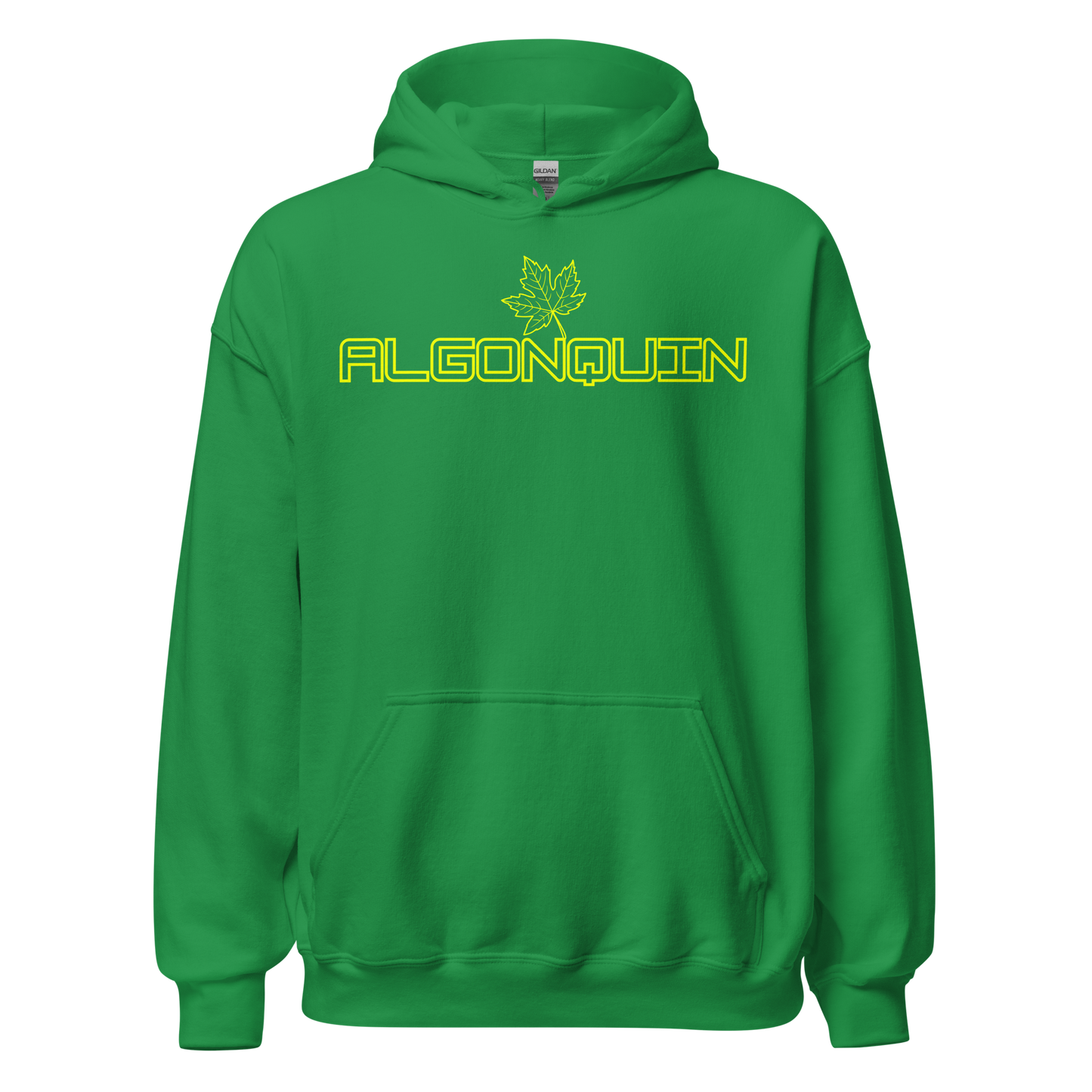 Algonquin Park - Bright Yellow Design with Maple Leaf - Unisex Hoodie
