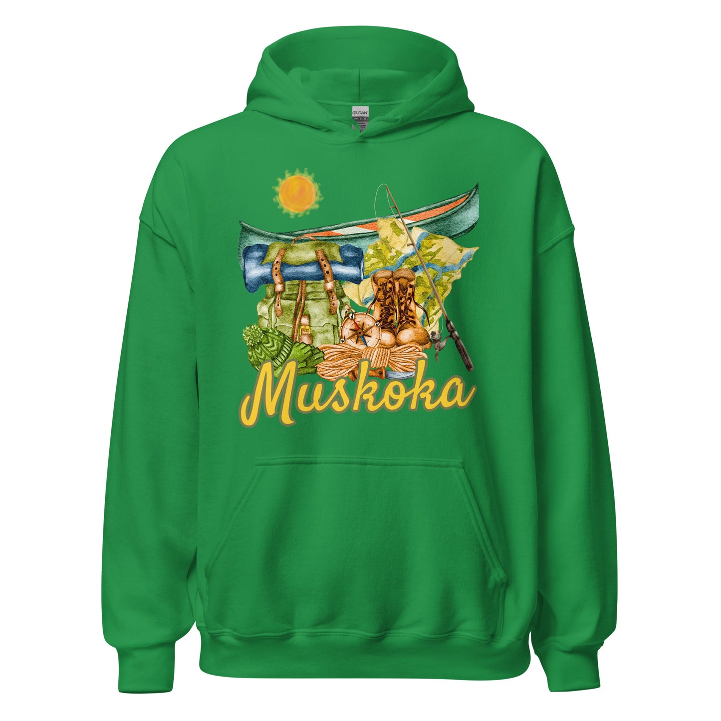 Muskoka Painted Canoe Scene - Unisex Hoodie