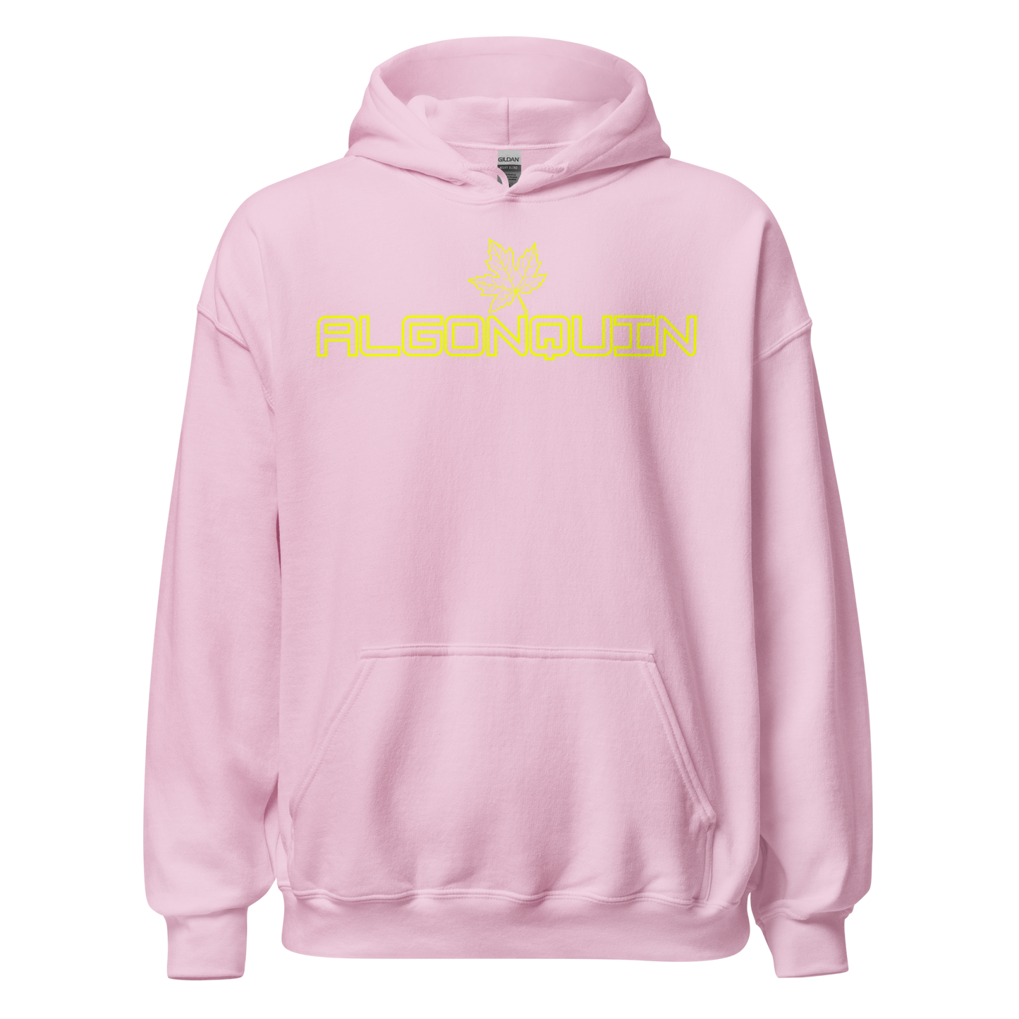 Algonquin Park - Bright Yellow Design with Maple Leaf - Unisex Hoodie