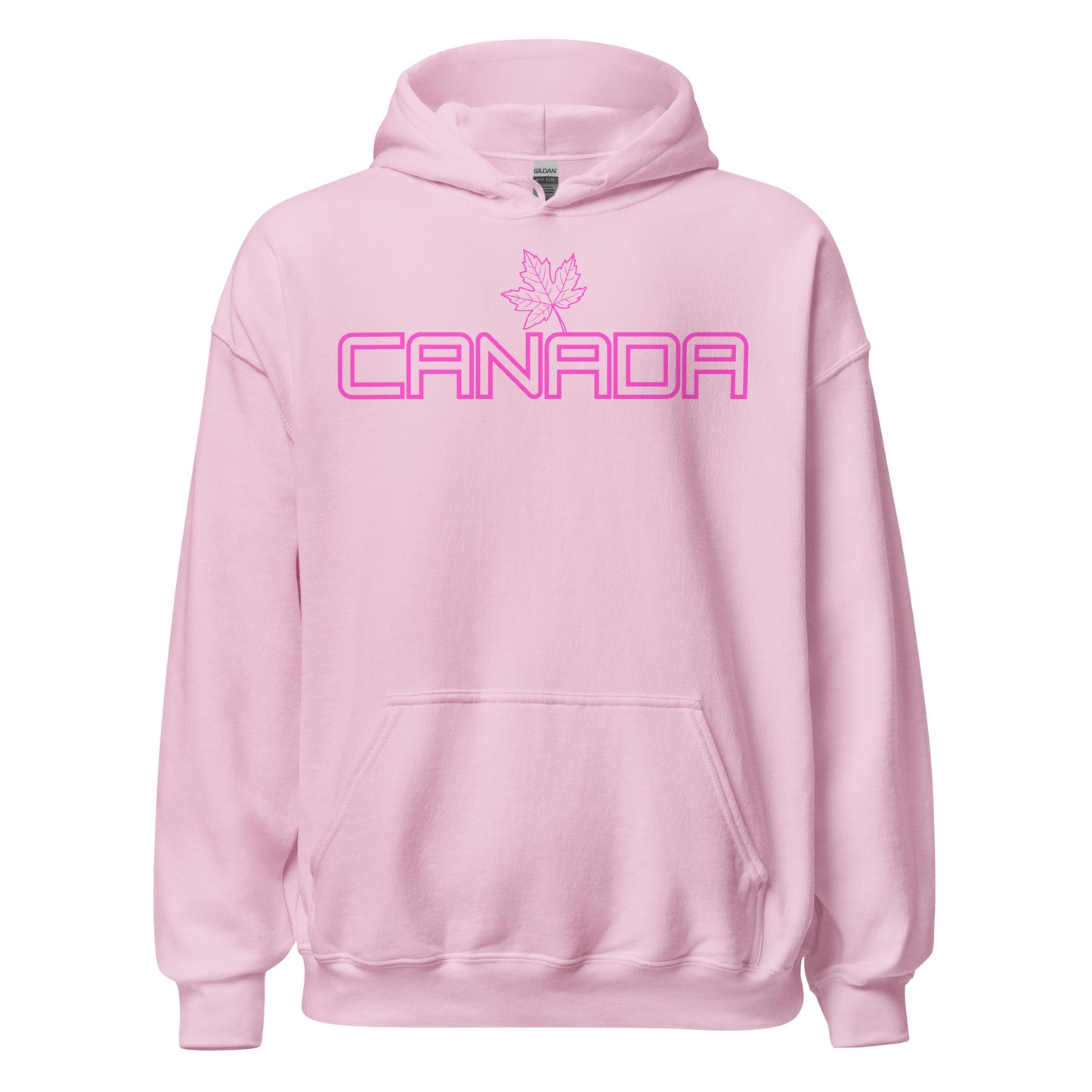 Canada - Bright Pink Design with Maple Leaf - Quality Unisex Hoodie