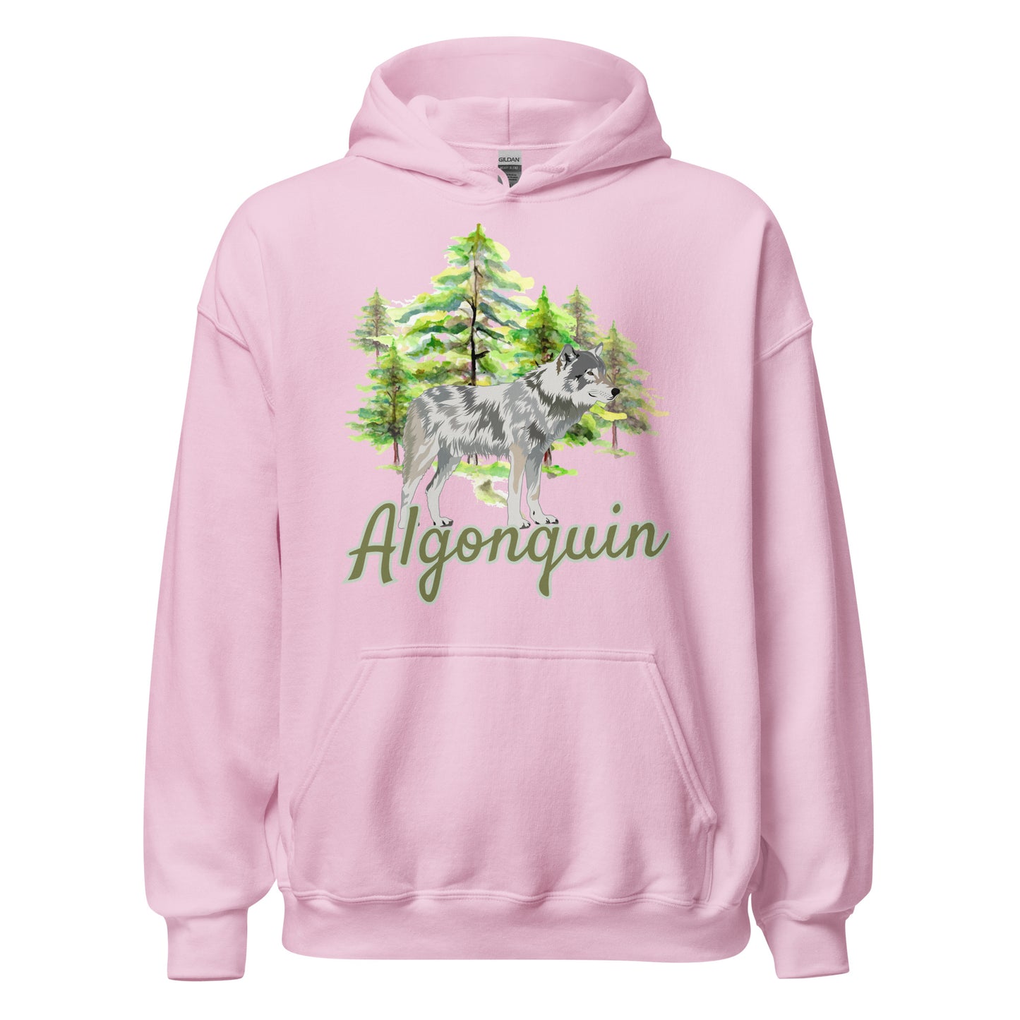 Algonquin Painted Wolf Scene - Unisex Hoodie