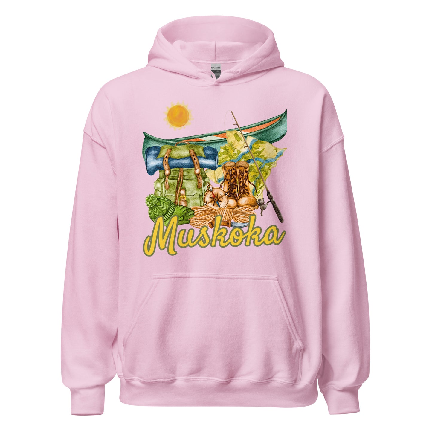 Muskoka Painted Canoe Scene - Unisex Hoodie