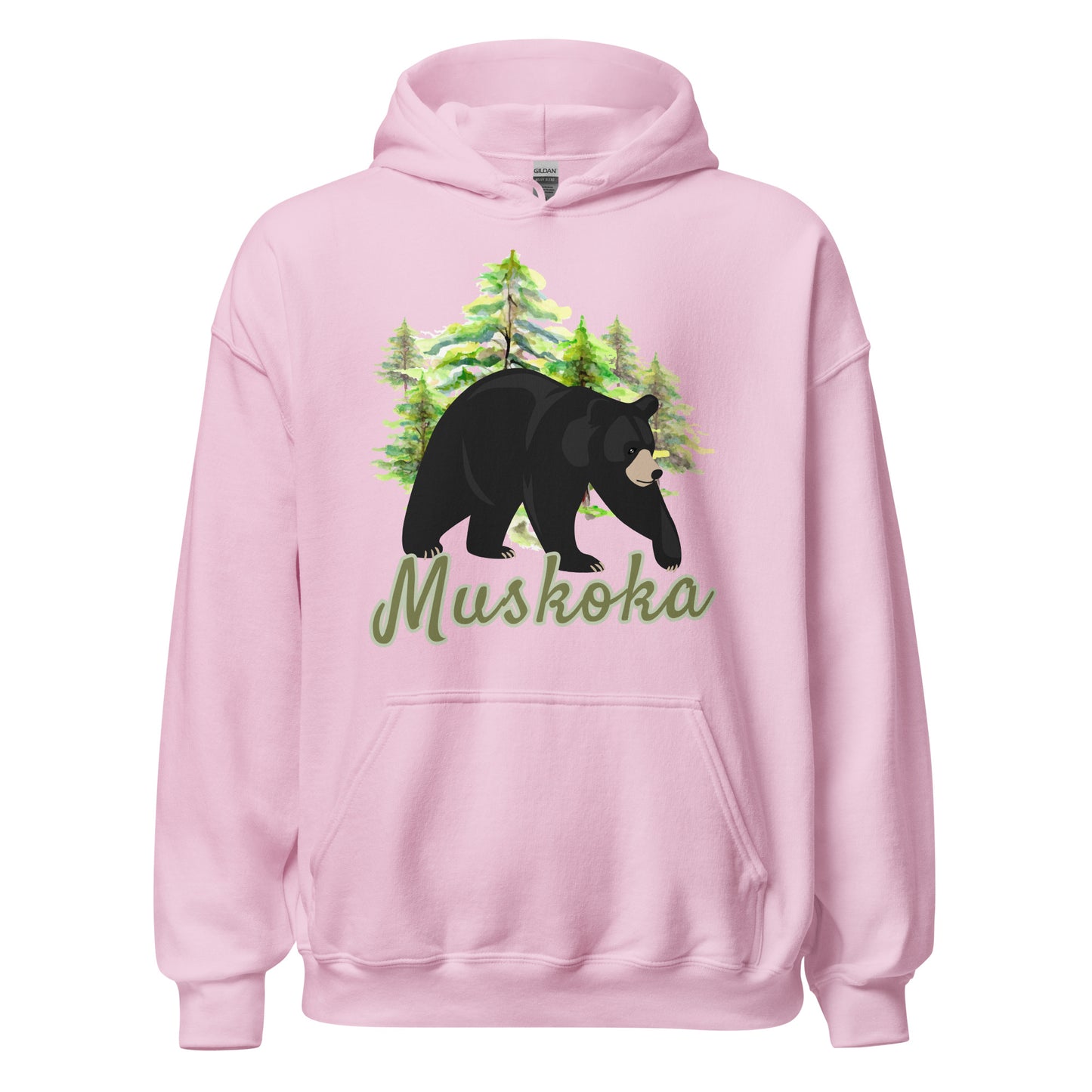 Muskoka Painted Bear Scene - Unisex Hoodie