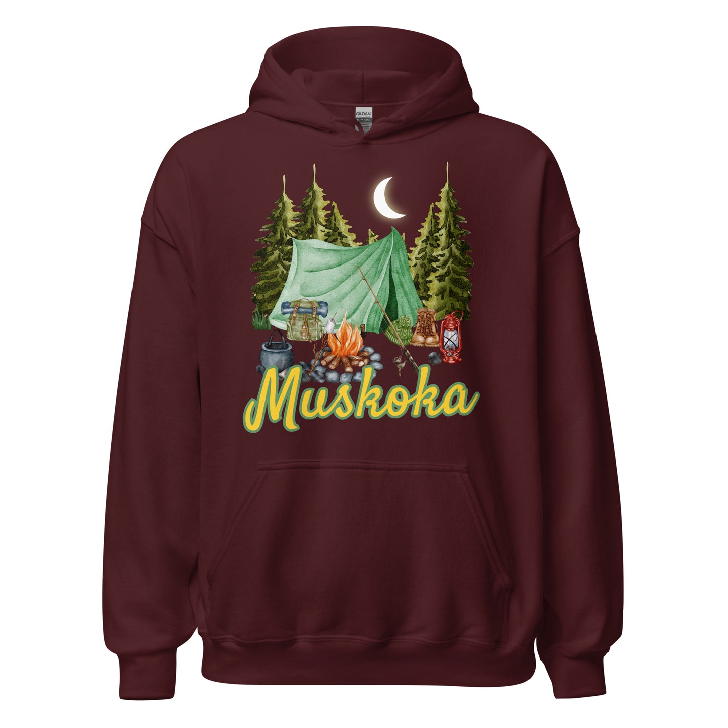 Muskoka Painted Camping Scene - Unisex Hoodie
