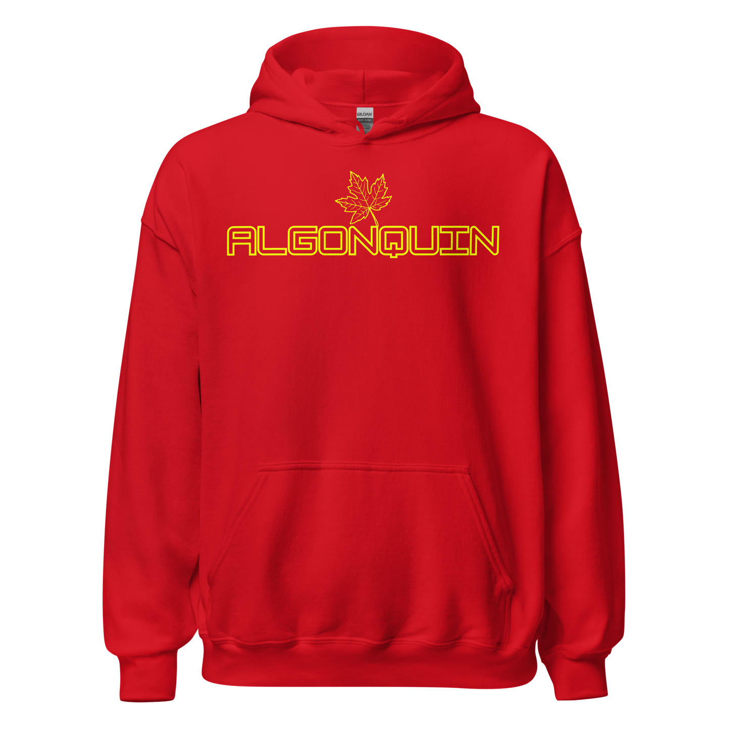 Algonquin Park - Bright Yellow Design with Maple Leaf - Unisex Hoodie