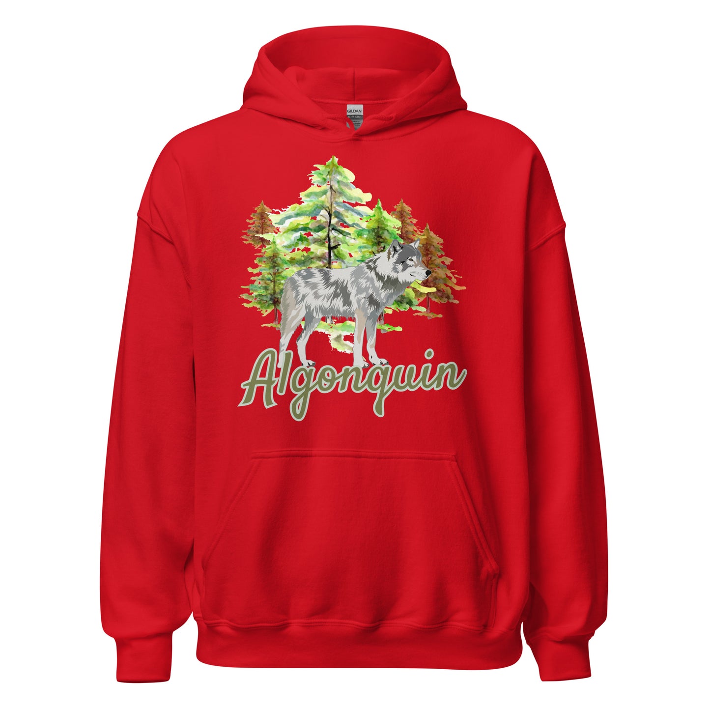 Algonquin Painted Wolf Scene - Unisex Hoodie