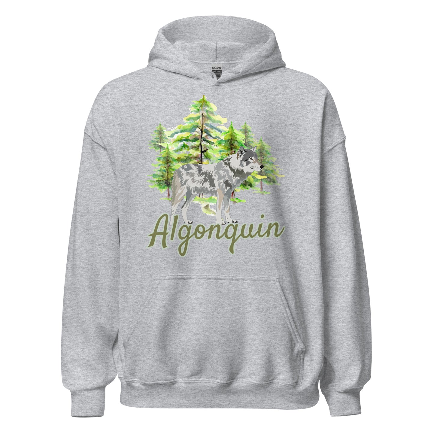 Algonquin Painted Wolf Scene - Unisex Hoodie