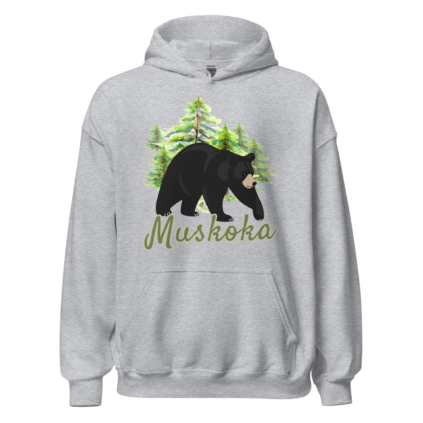 Muskoka Painted Bear Scene - Unisex Hoodie