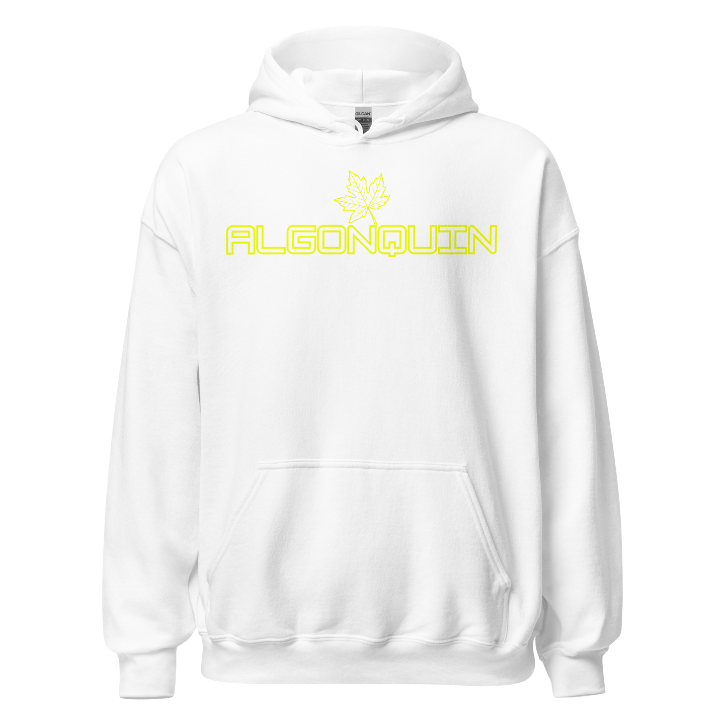 Algonquin Park - Bright Yellow Design with Maple Leaf - Unisex Hoodie