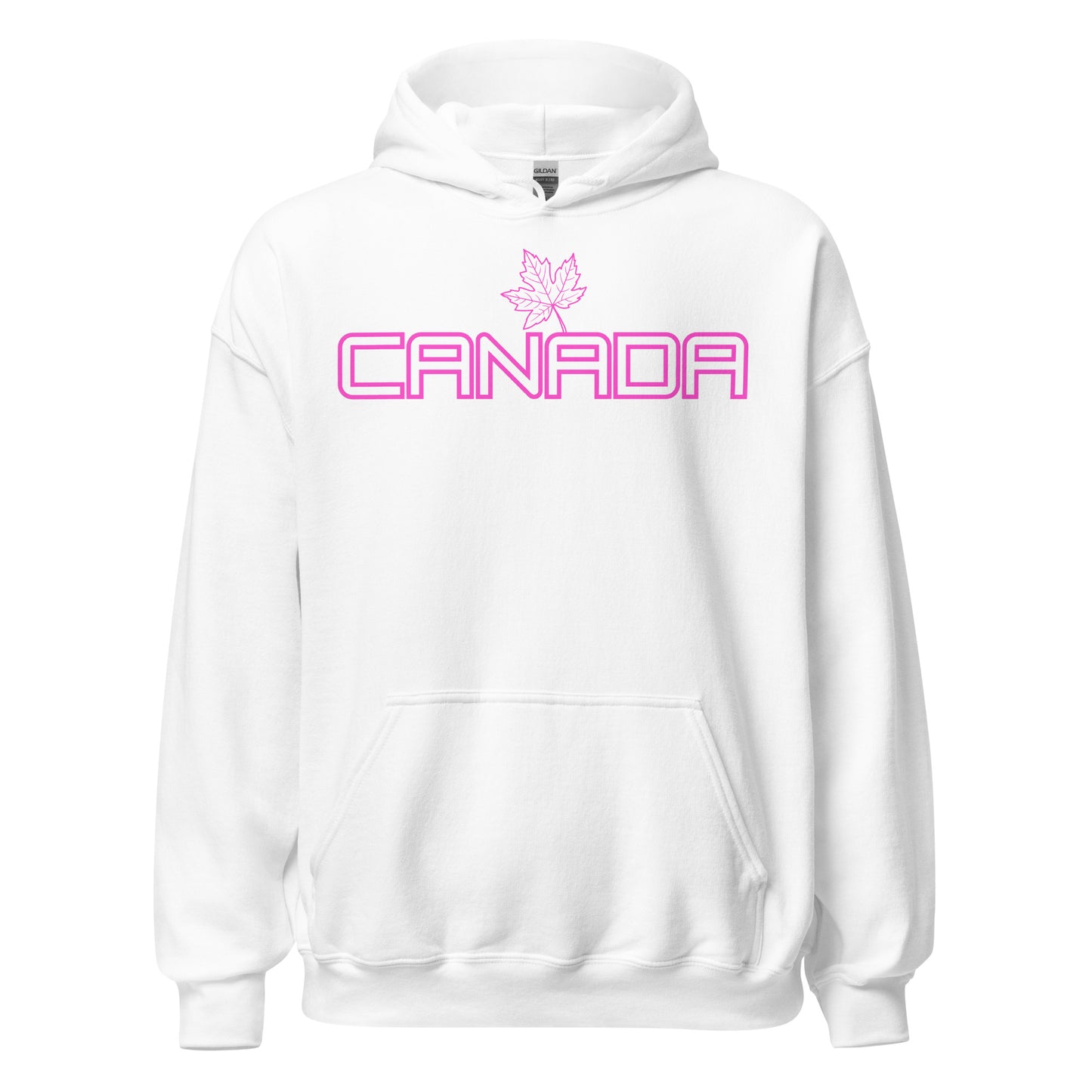Canada - Bright Pink Design with Maple Leaf - Quality Unisex Hoodie