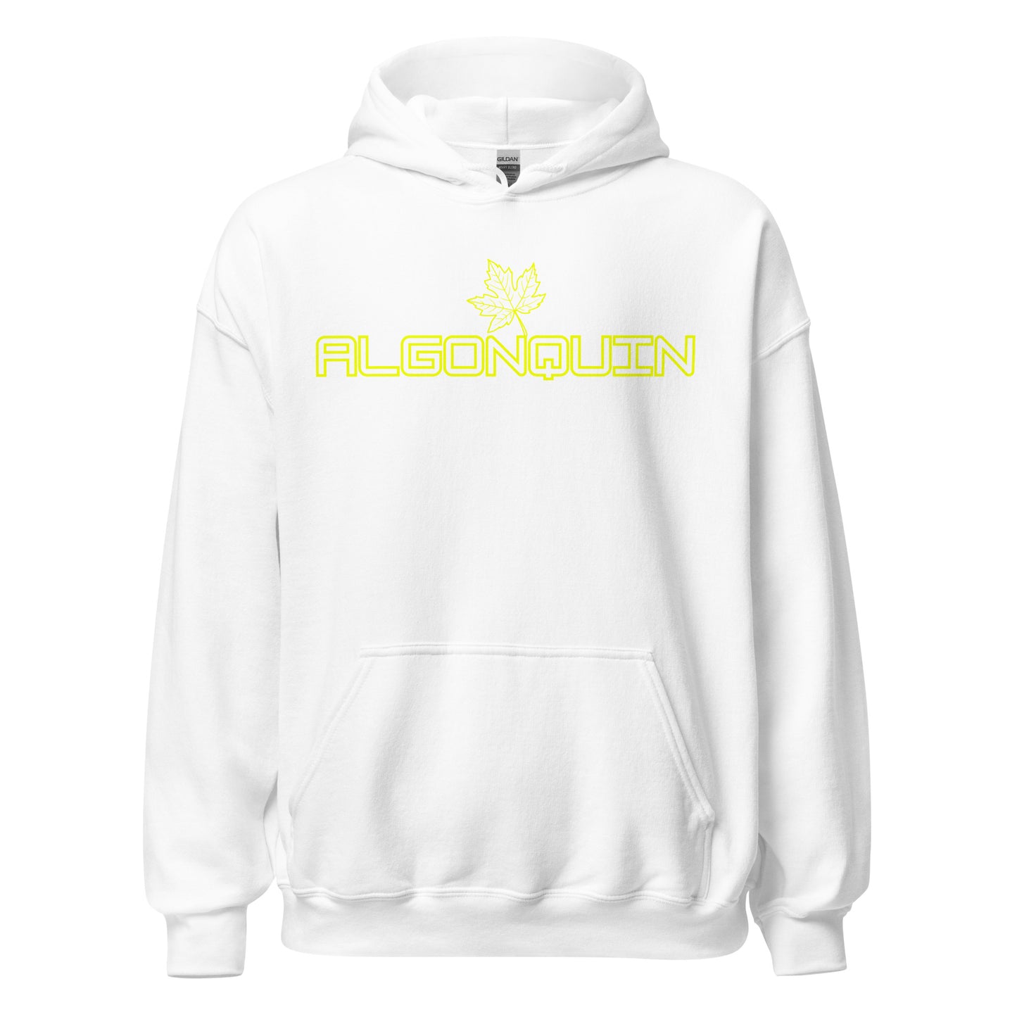 Algonquin Park - Bright Yellow Design with Maple Leaf - Quality Unisex Hoodie