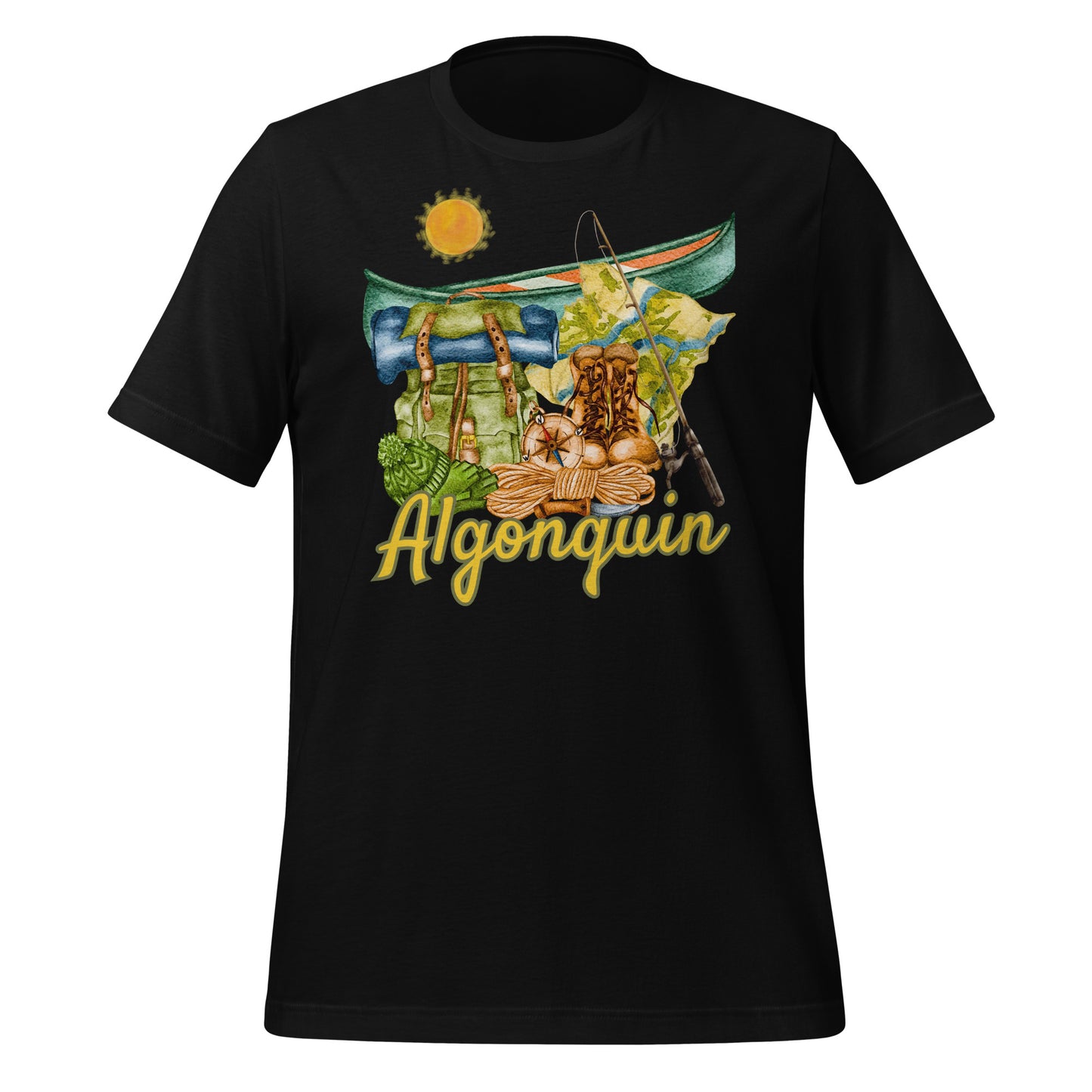Algonquin Painted Canoe Scene - Unisex t-shirt