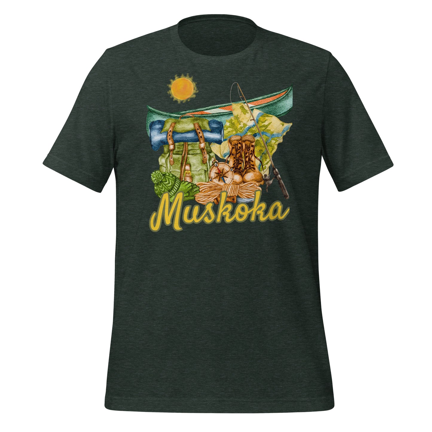 Muskoka Painted Canoe Scene - Unisex t-shirt