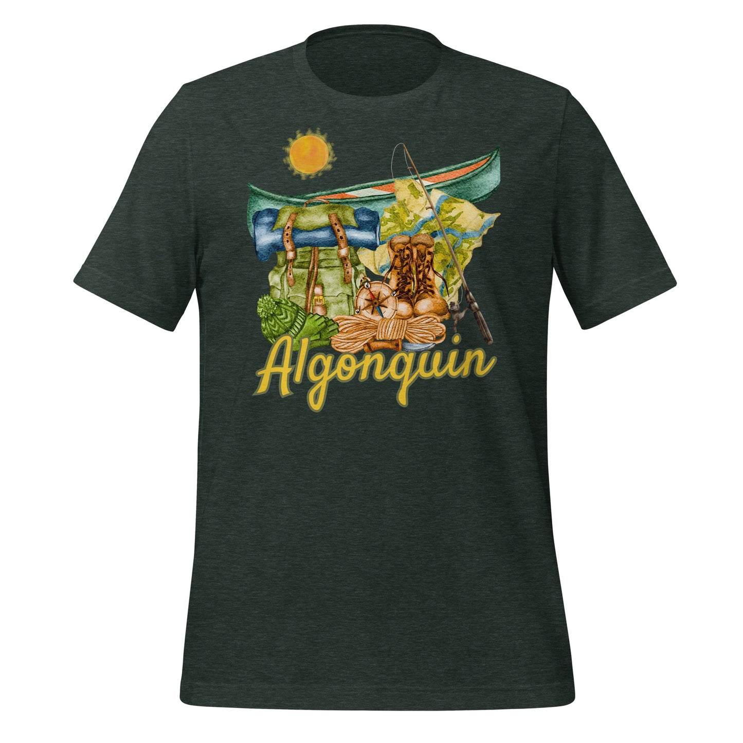 Algonquin Painted Canoe Scene - Unisex t-shirt