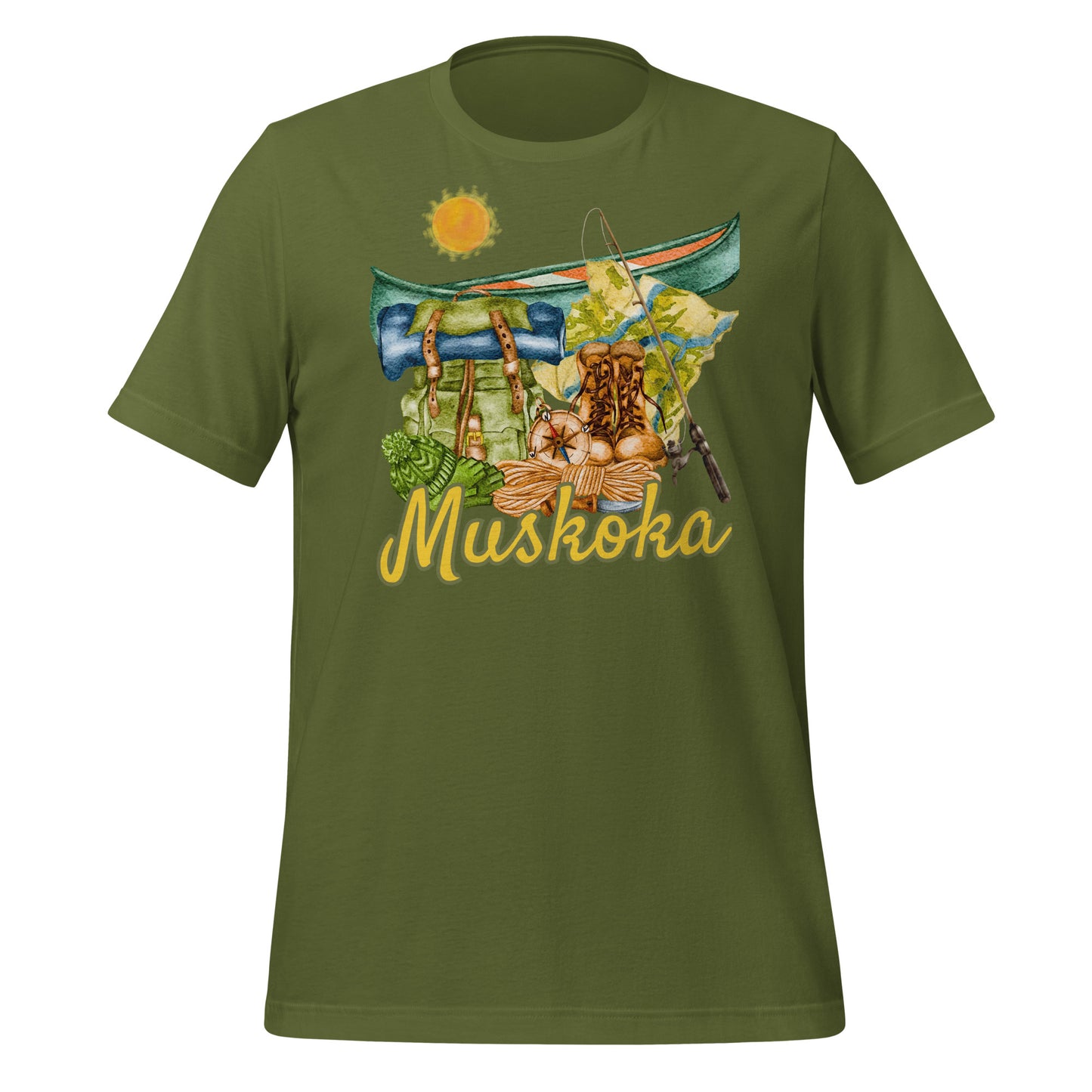 Muskoka Painted Canoe Scene - Unisex t-shirt