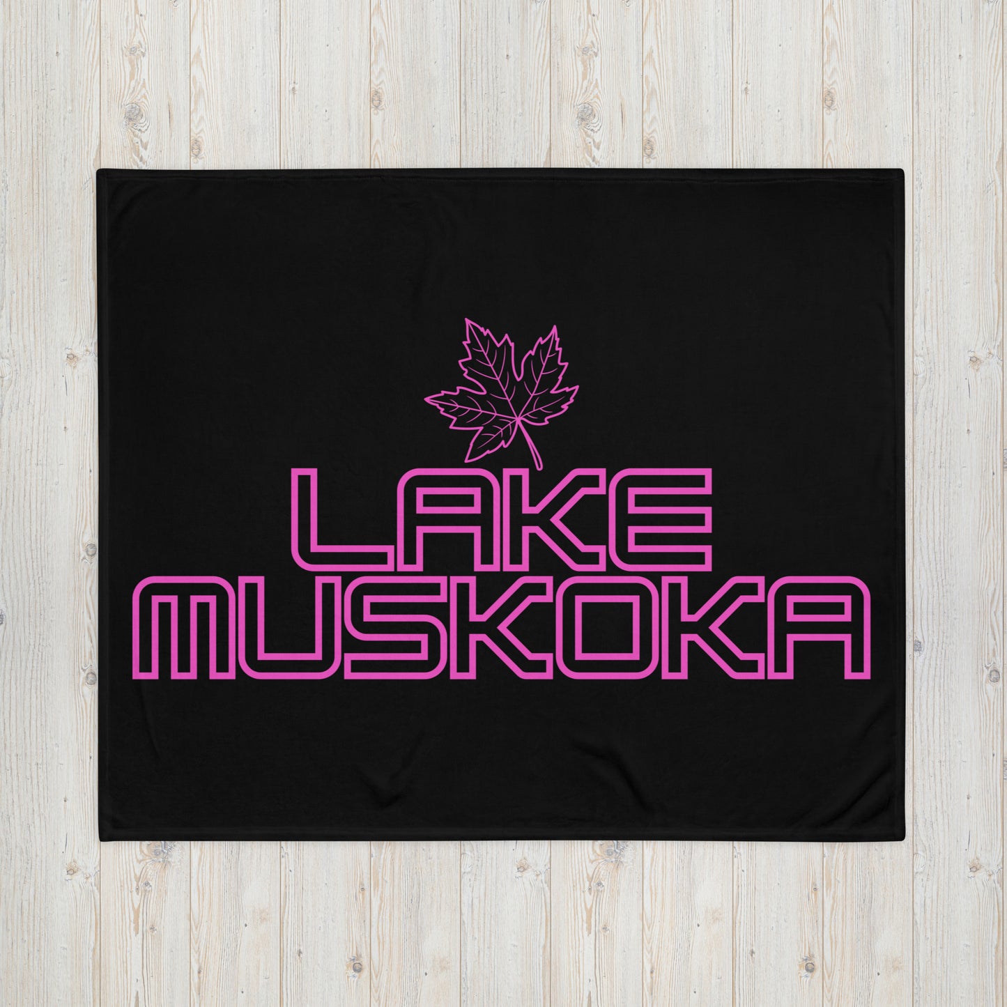 Lake Muskoka Ontario Leaf - Campfire Blanket - Throw Blanket