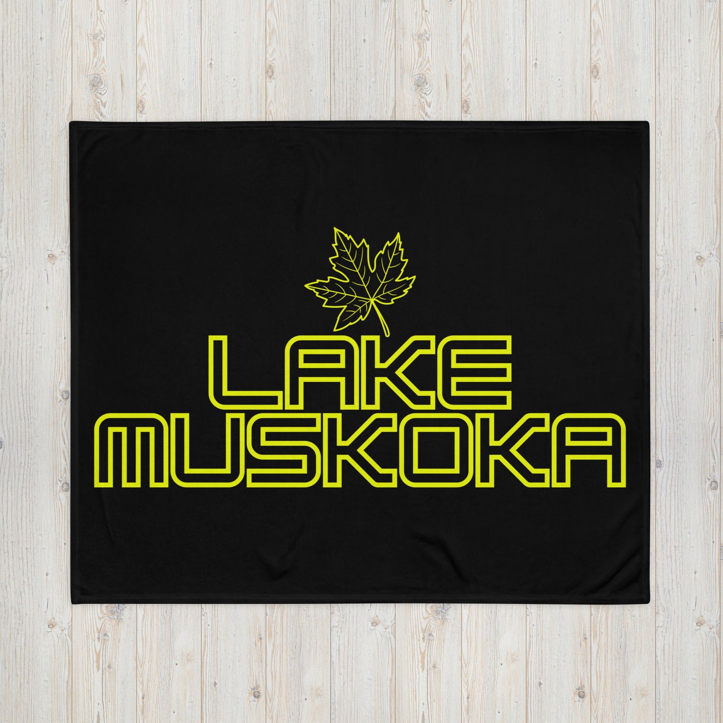 Lake Muskoka Ontario Leaf - Campfire Blanket - Throw Blanket