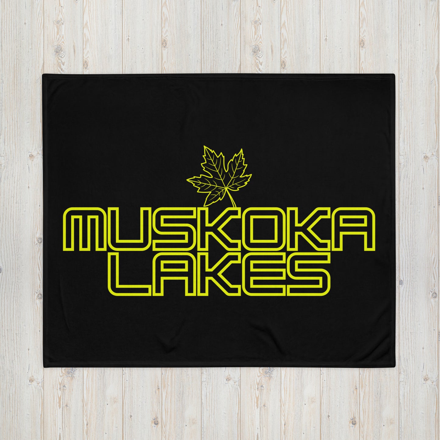 Muskoka Lakes Ontario Leaf - Campfire Blanket - Throw Blanket