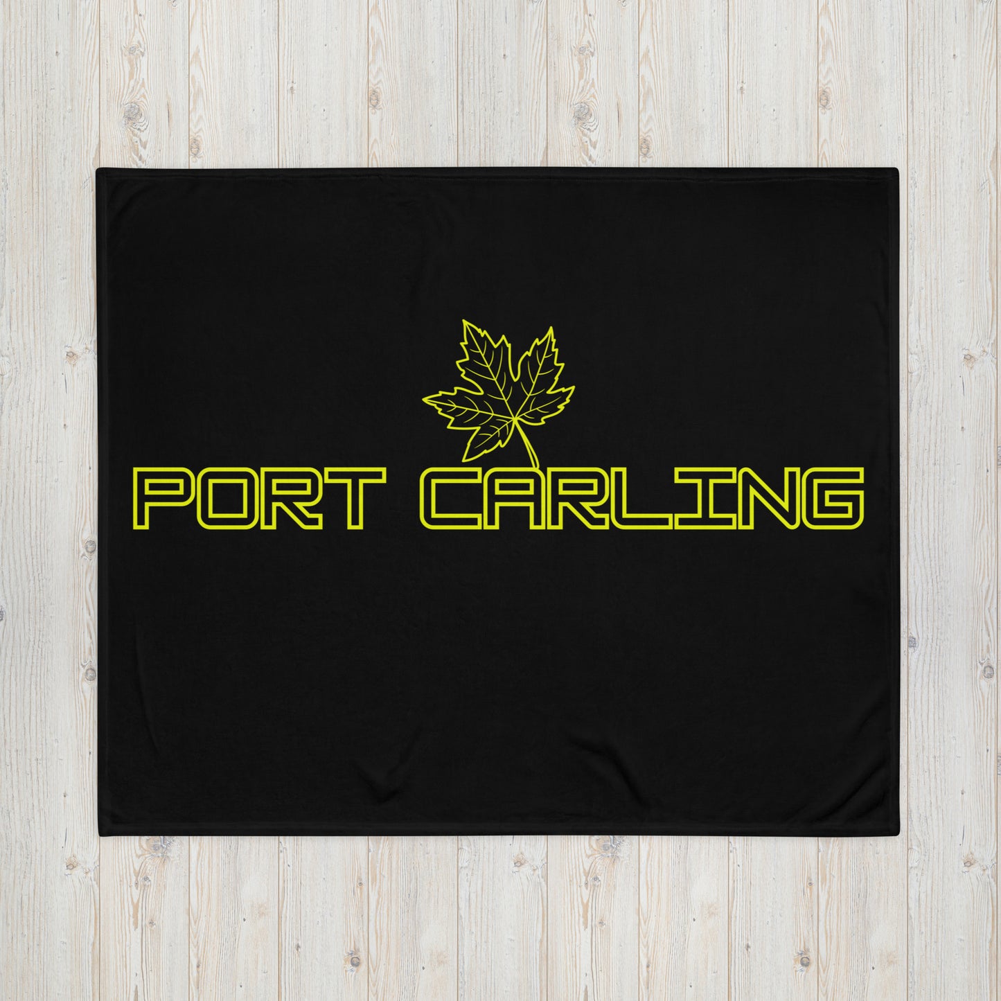 Port Carling Ontario Leaf - Campfire Blanket - Throw Blanket