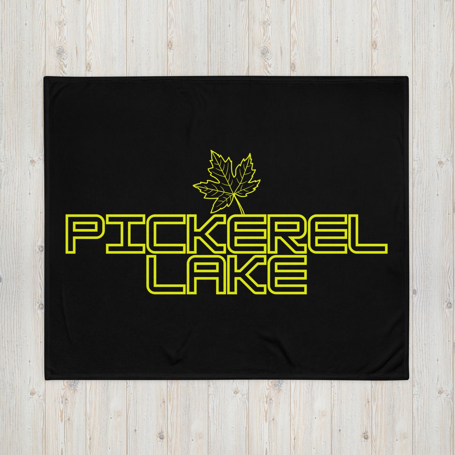 Pickerel Lake Ontario Leaf - Campfire Blanket - Throw Blanket