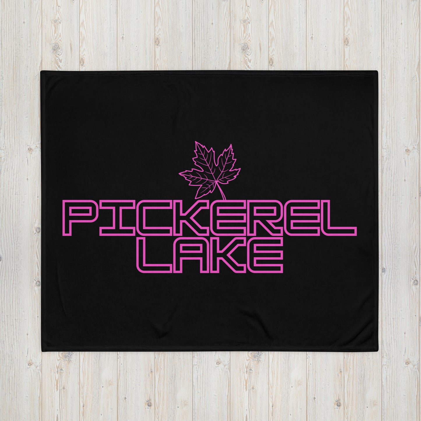 Pickerel Lake Ontario Leaf - Campfire Blanket - Throw Blanket