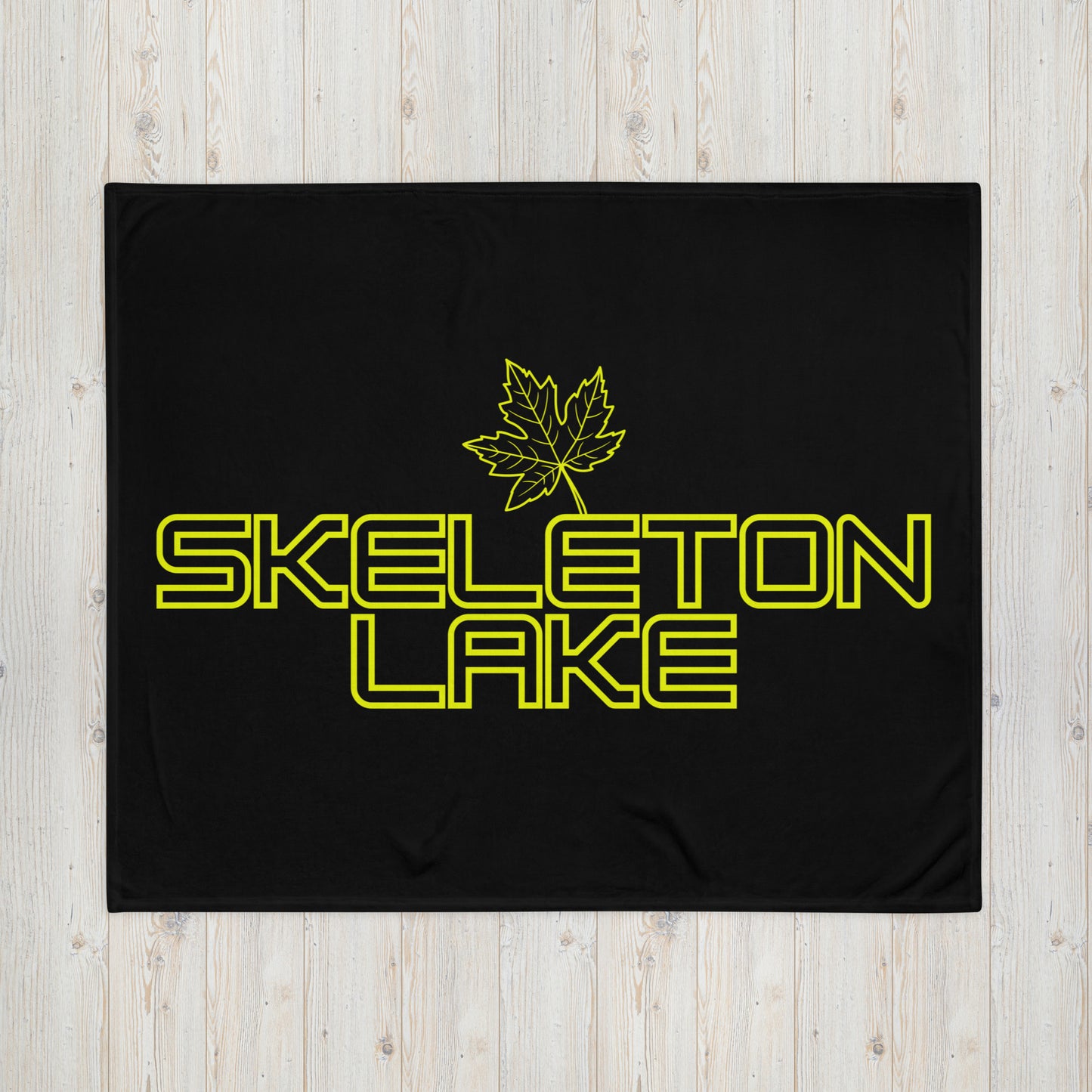 Skeleton Lake Ontario Maple Leaf - Campfire Blanket - Throw Blanket