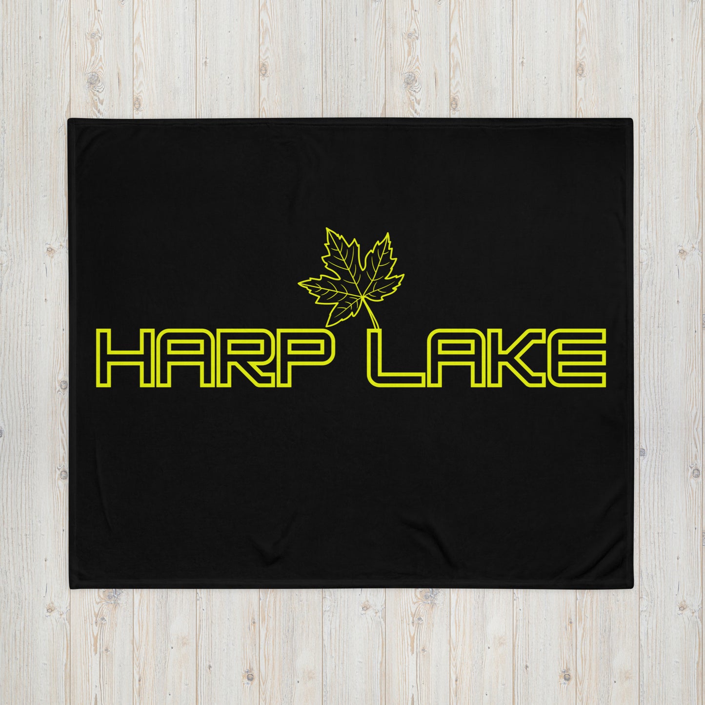 Harp Lake Ontario Maple Leaf - Campfire Blanket - Throw Blanket